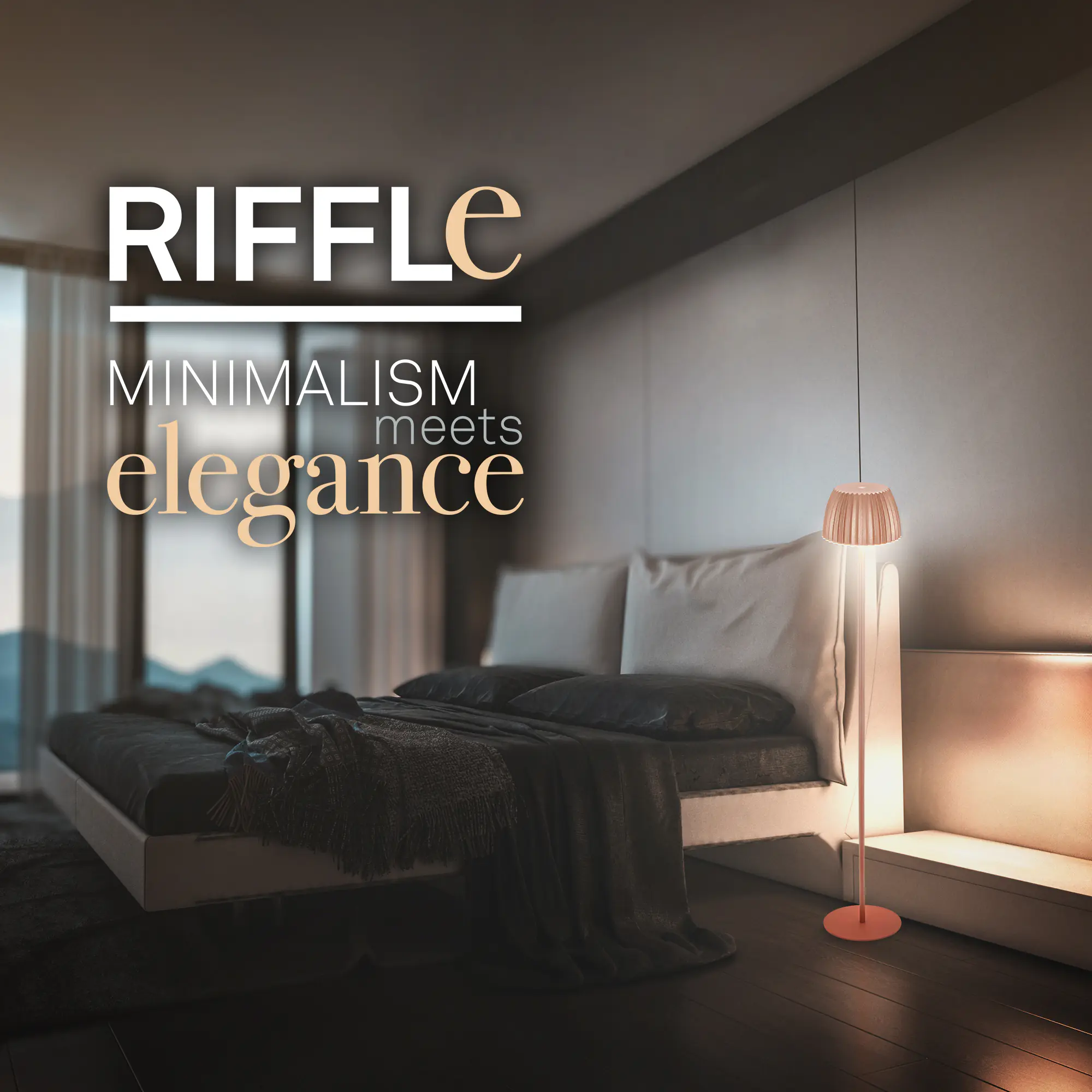 Briloner LED-Stehleuchte Riffle mit Akku kupfer dimmbar