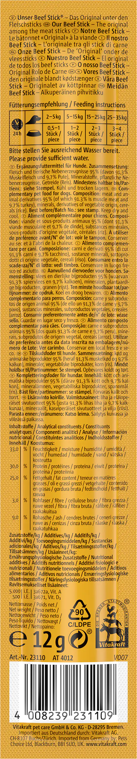 Vitakraft Beef Stick® Pute 1 Stück / 12 g