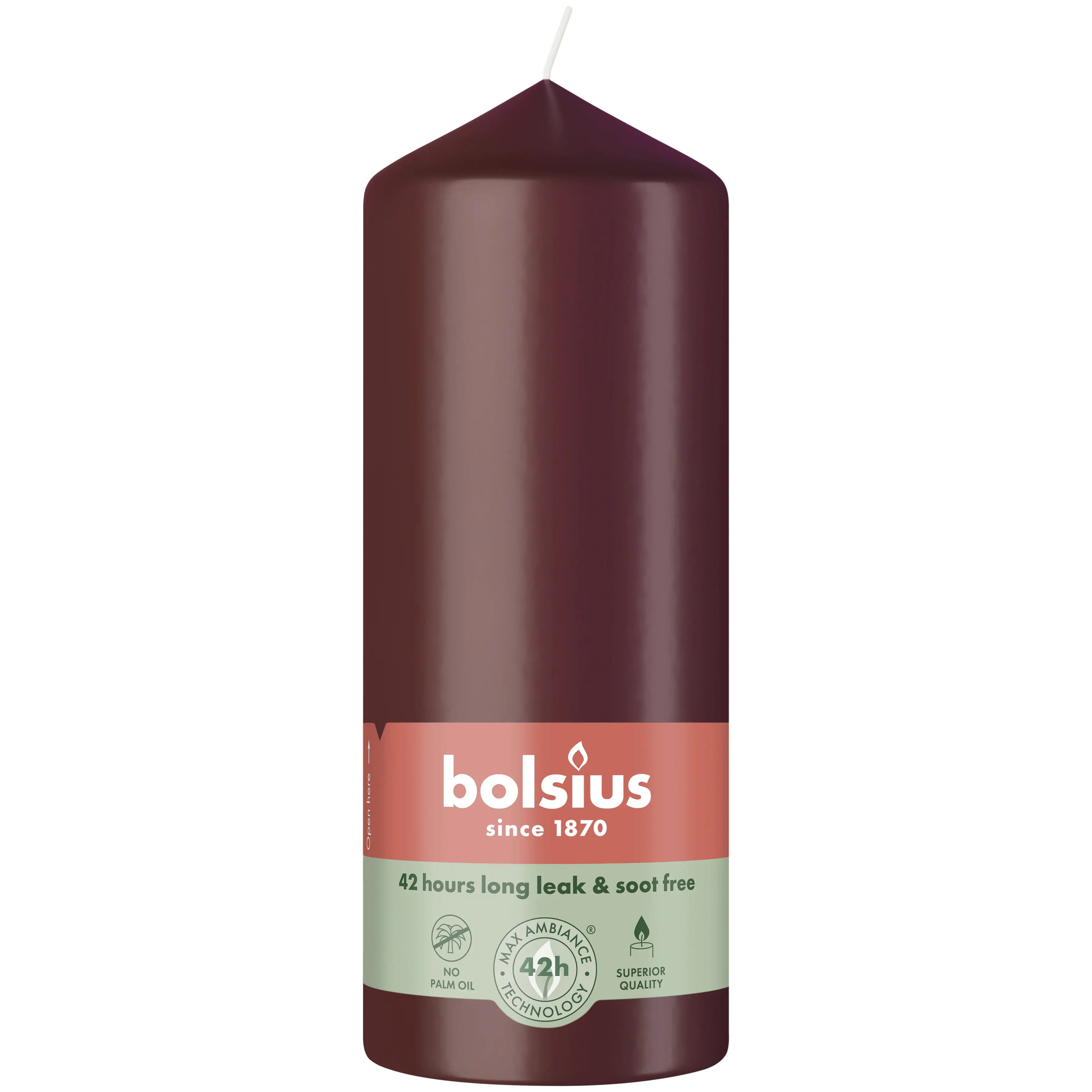 Bolsius Stumpenkerze samtrot 15 cm Ø 5,8 cm 