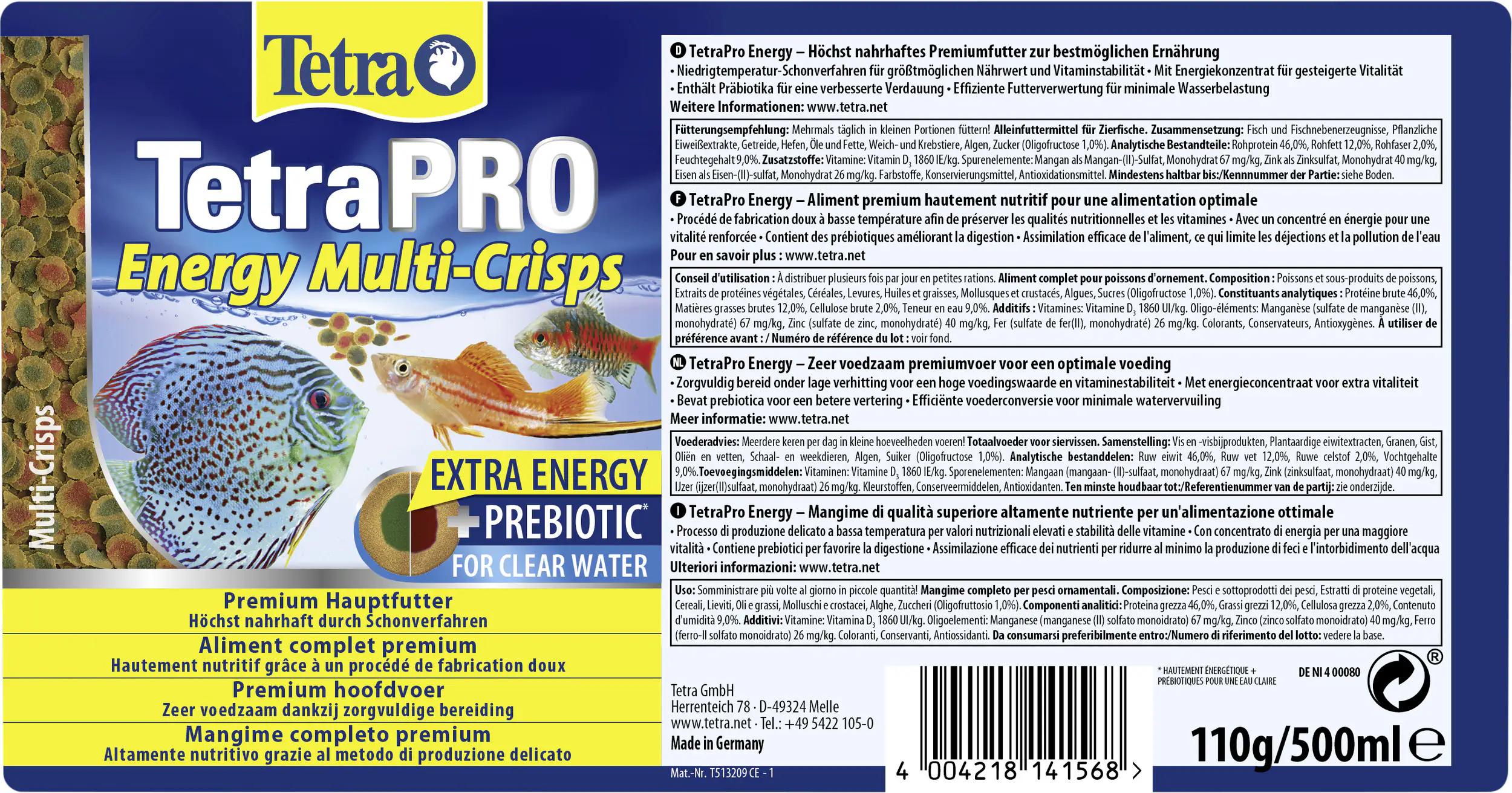 Tetra Zierfischfutter Pro Energy 500 ml Tetra Zierfischfutter Pro Energy 500 ml