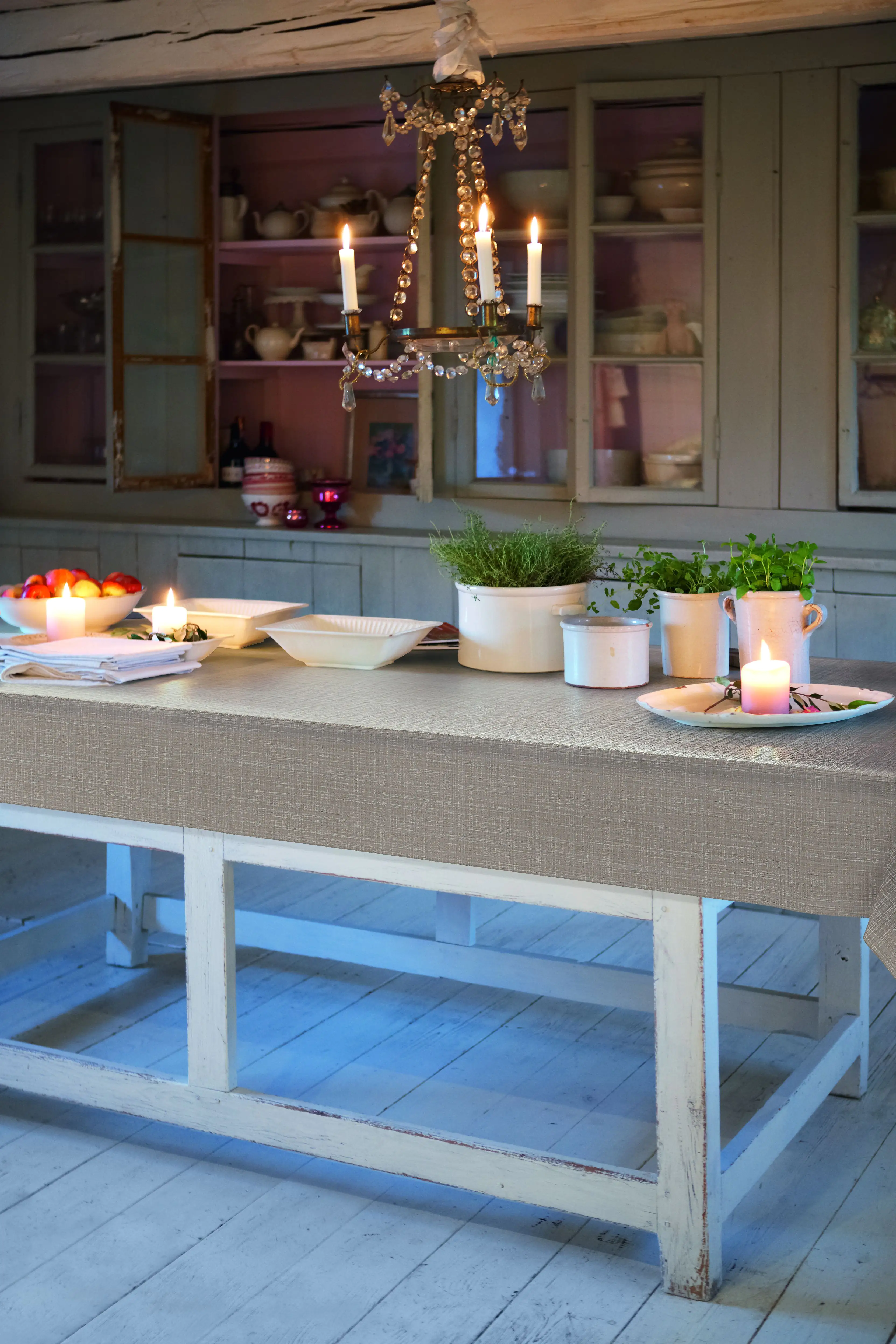 d-c-table® Tischdecke Monte Carlo Sharon 140 x 180 cm, greige