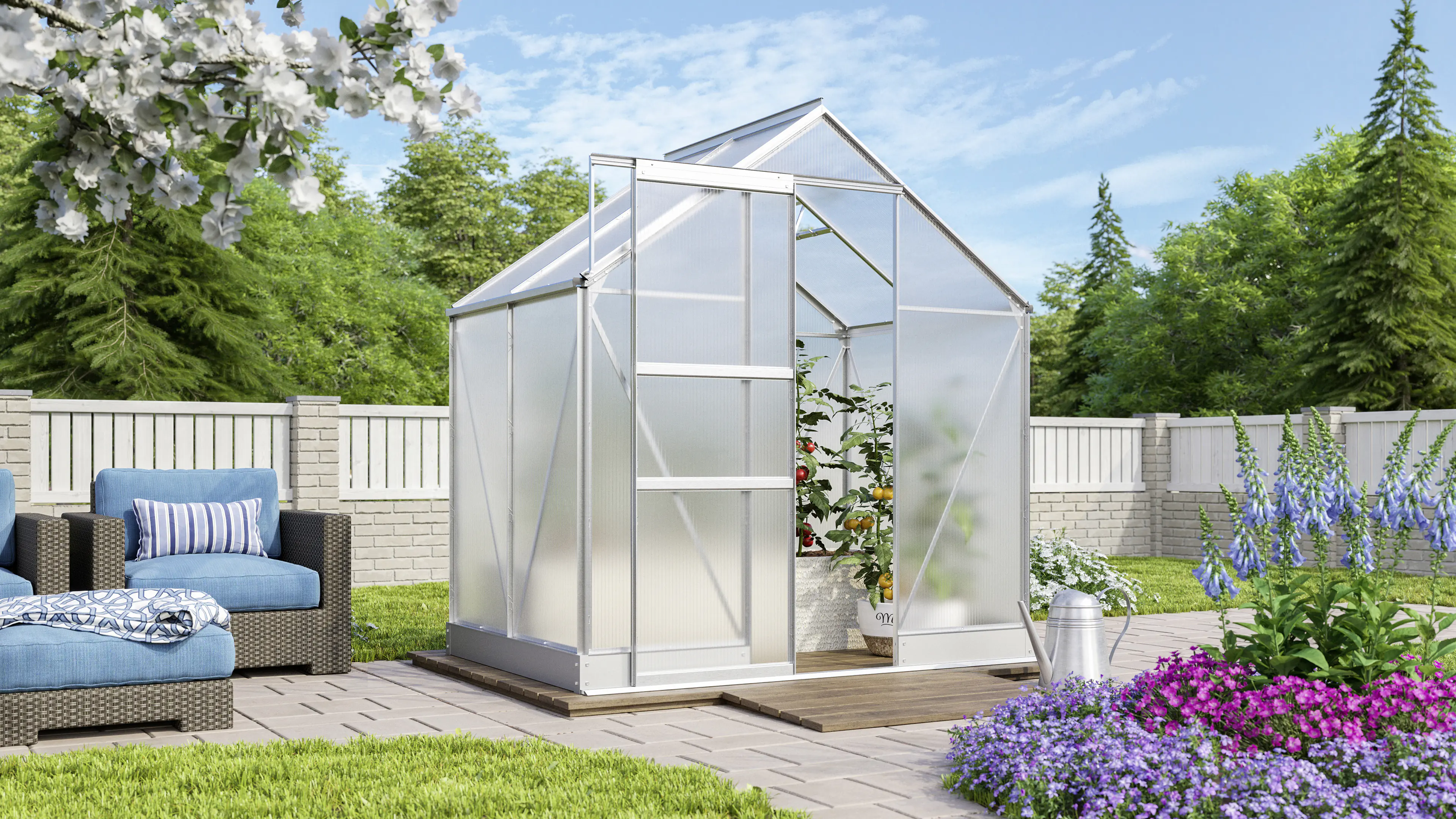 Vitavia Gewächshaus Apollo 2500 194 x 137 cm 6 mm Hohlkammerplatten Vitavia Gewächshaus Apollo 2500 194 x 137 cm 6 mm Hohlkammerplatten