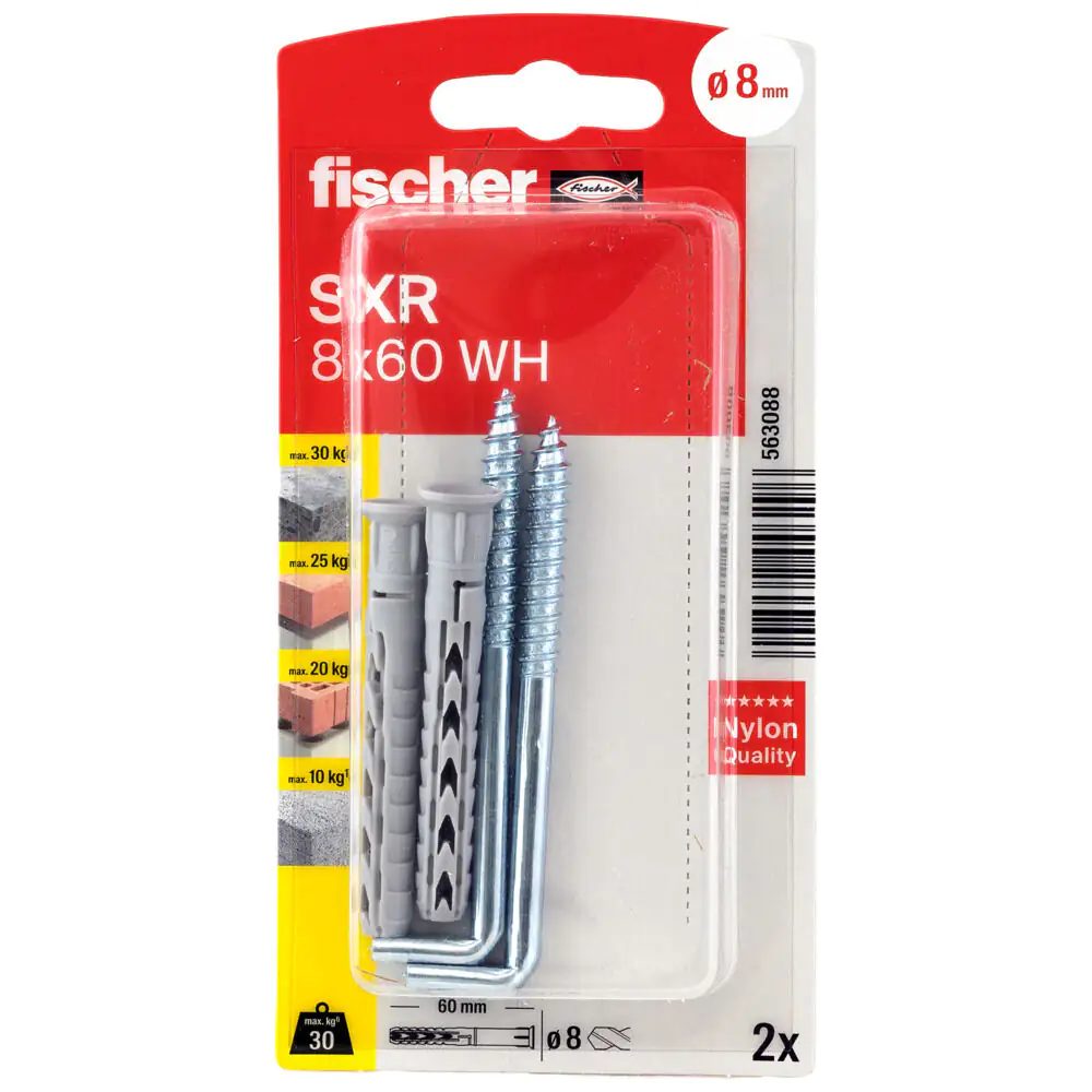 Fischer Langschaftsdübel SXR  8.0 x 60 mm - 2 Stück Fischer Langschaftsdübel SXR  8.0 x 60 mm - 2 Stück