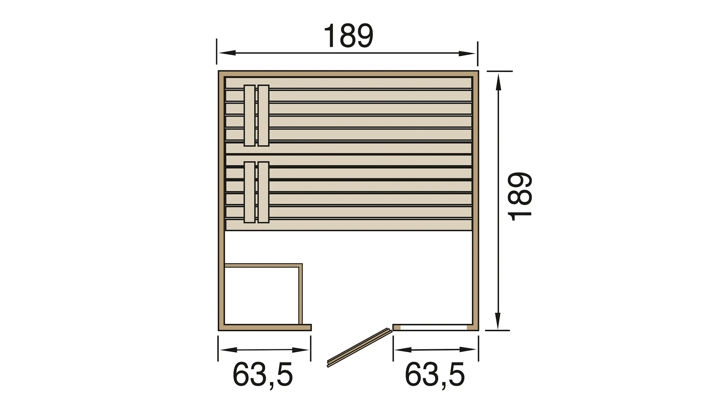 Weka Massivholzsauna Valida 3 mit Glastür
