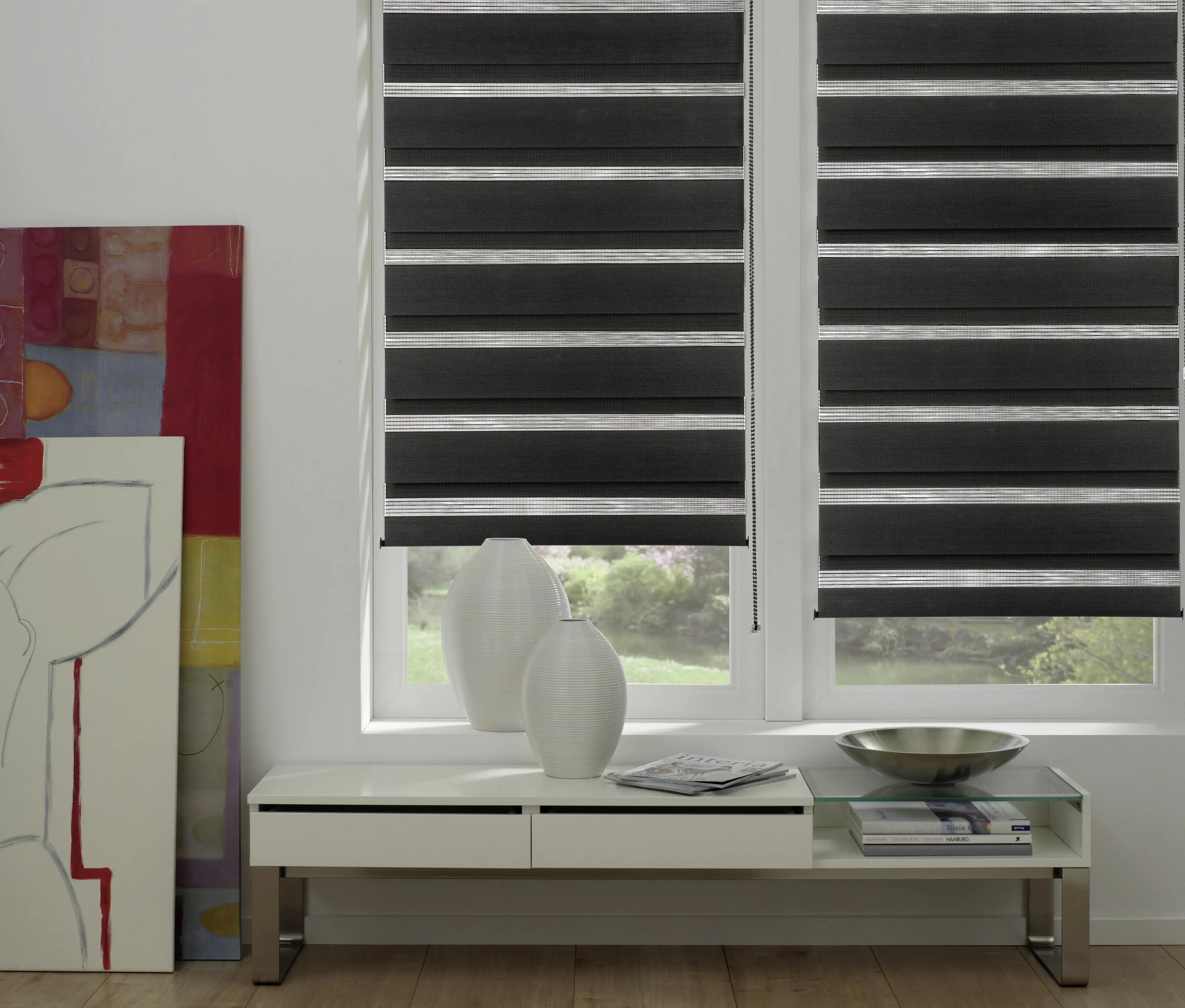 Gardinia EasyFix Doppelrollo schwarz 90 x 150 cm