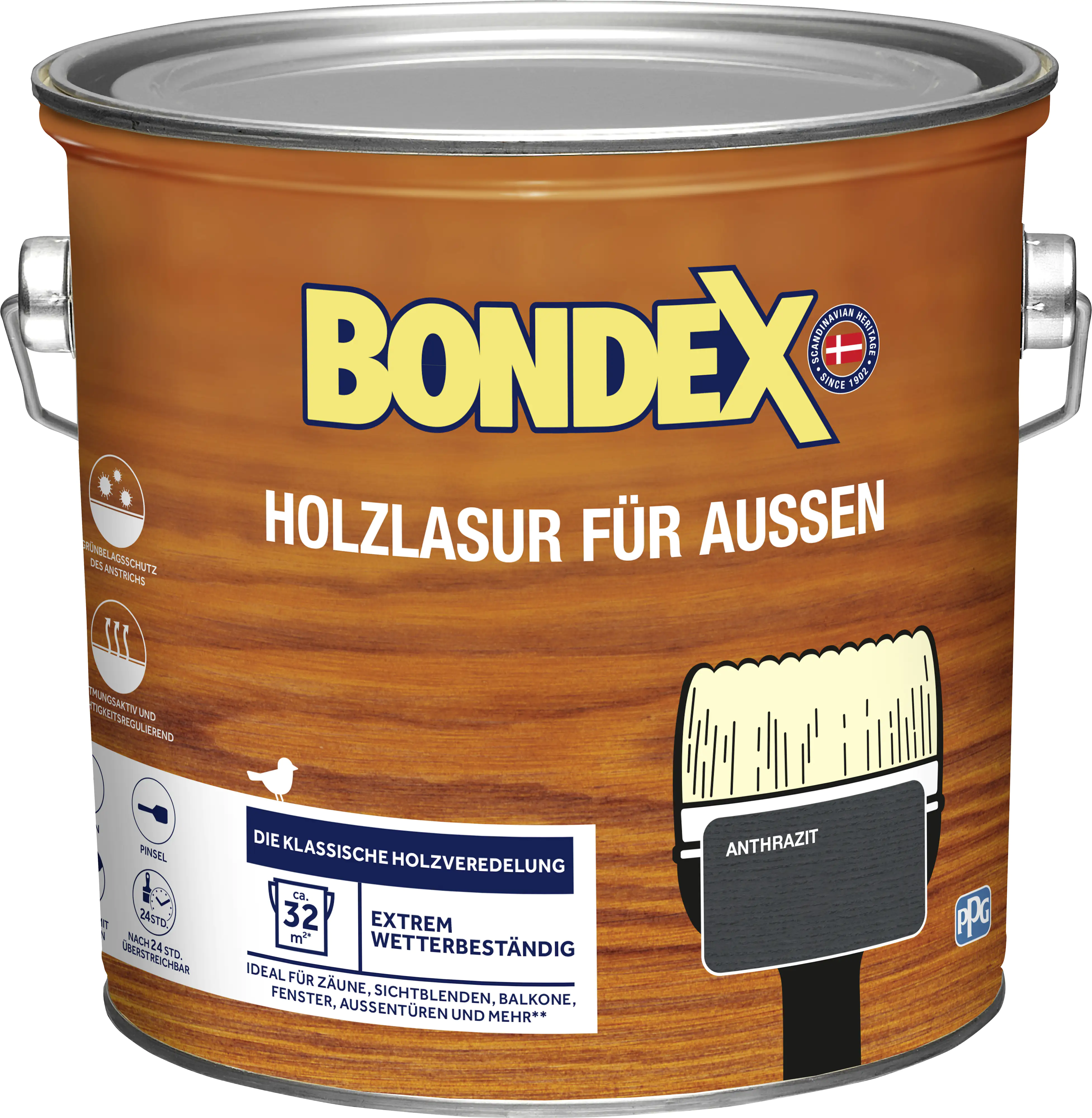 Bondex Holzlasur 2,5 L anthrazit  Bondex Holzlasur 2,5 L anthrazit