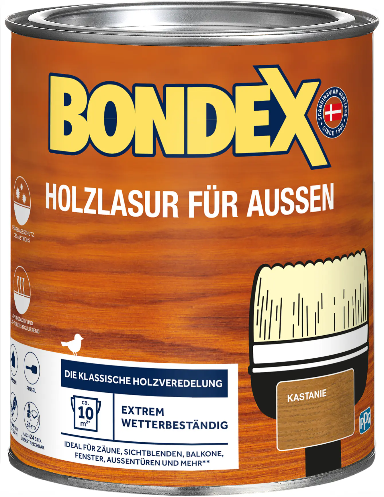 Bondex Holzlasur für Außen 750 ml kastanie