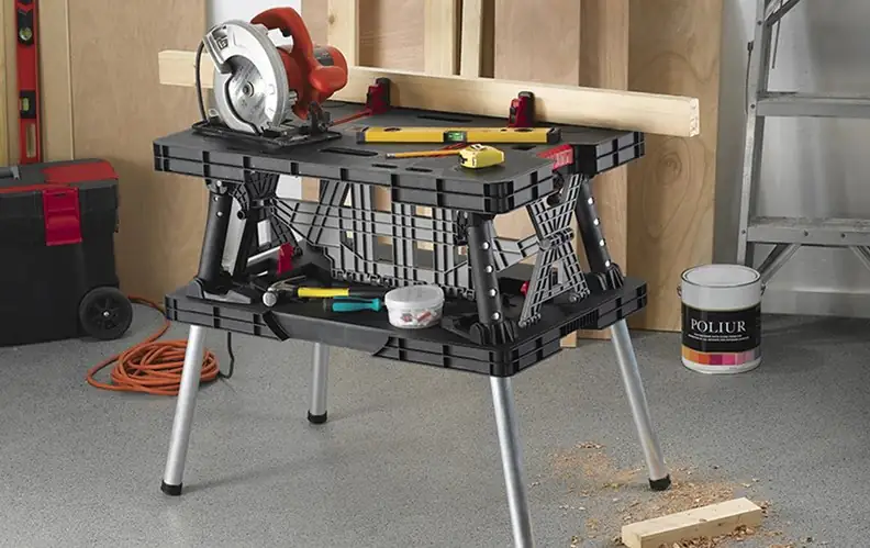 7290000230825_3 Keter faltbare Werkbank 85 x 55 cm max. 453 kg inkl. Schraubzwingen