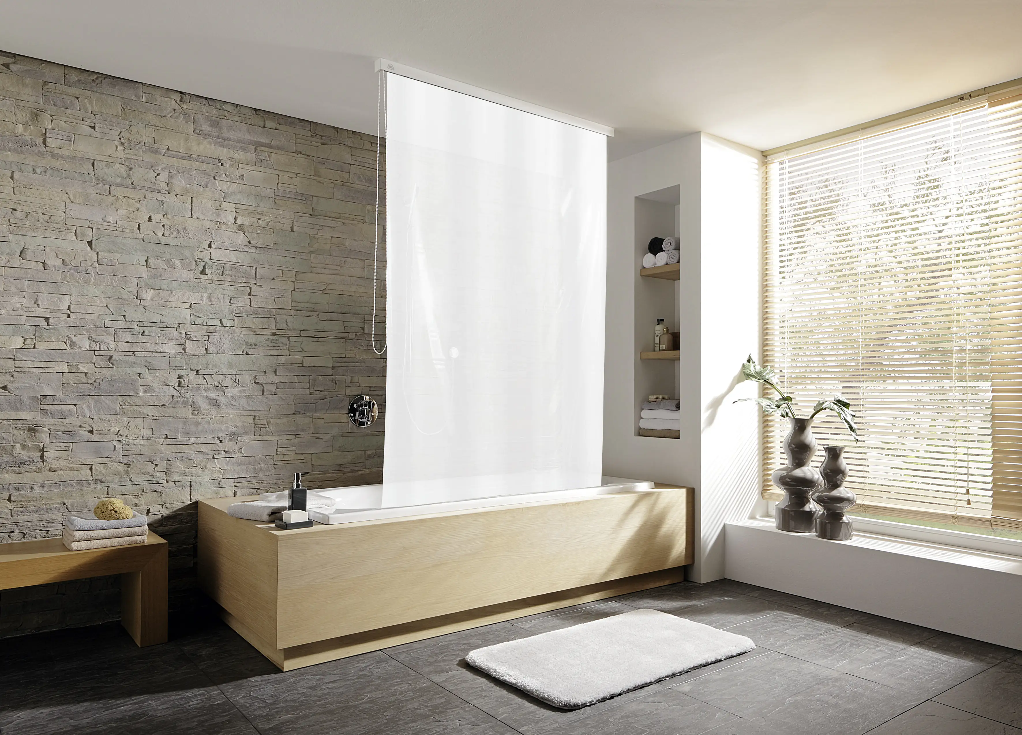 Kleine Wolke Duschrollo für Leerkassette 128 x 240 cm weiß