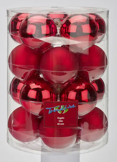 TrendLine Weihnachtskugeln aus Glas Ø 6 cm rot 20 Stück TrendLine Weihnachtskugeln aus Glas Ø 6 cm rot 20 Stück