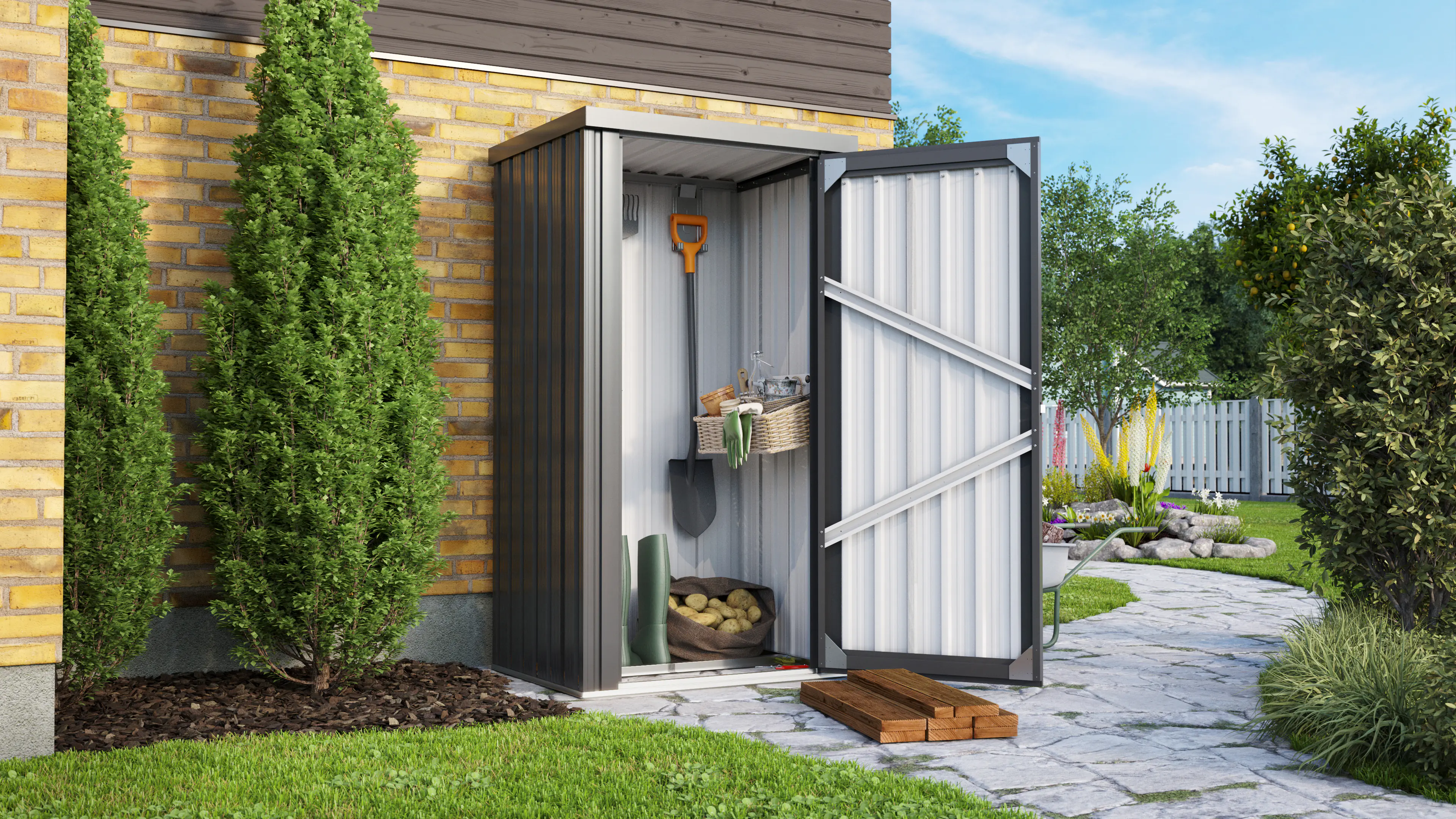 Pergart Metallgerätehaus Marburg 98 x 81 x 189 cm anthrazit