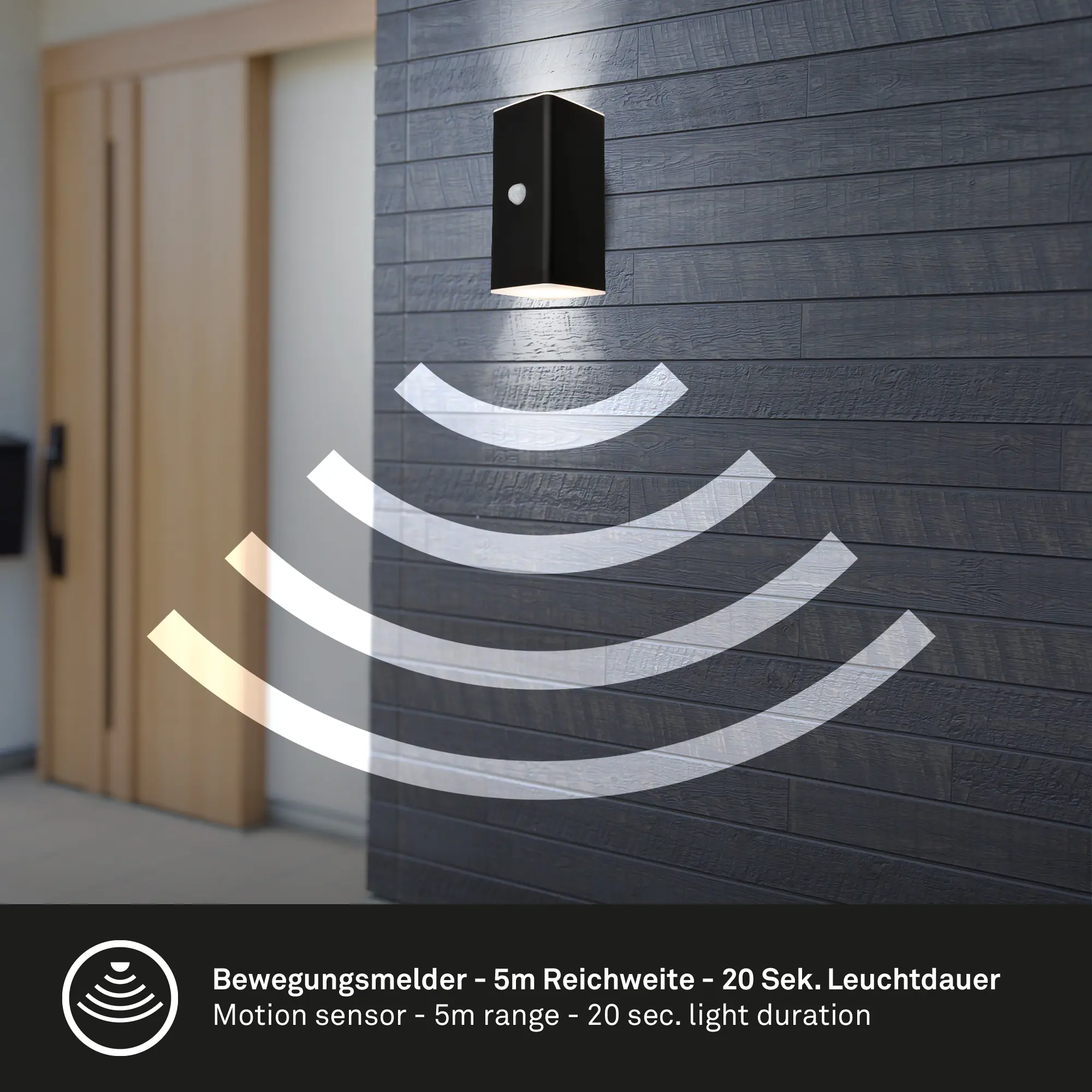 Briloner LED Akku-Außenwandleuchte Kona Akku 6W schwarz Bewegungssensor Briloner LED Akku-Außenwandleuchte Kona Akku 6W schwarz Bewegungssensor