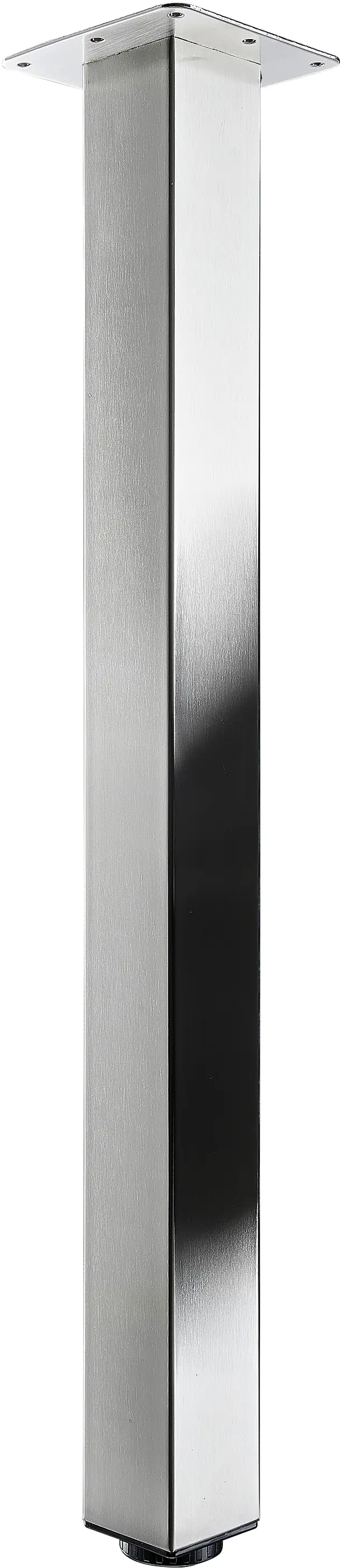 Hettich Design-Tischbein Mella Edelstahl-Optik, eckig, glänzend, 1 Stück