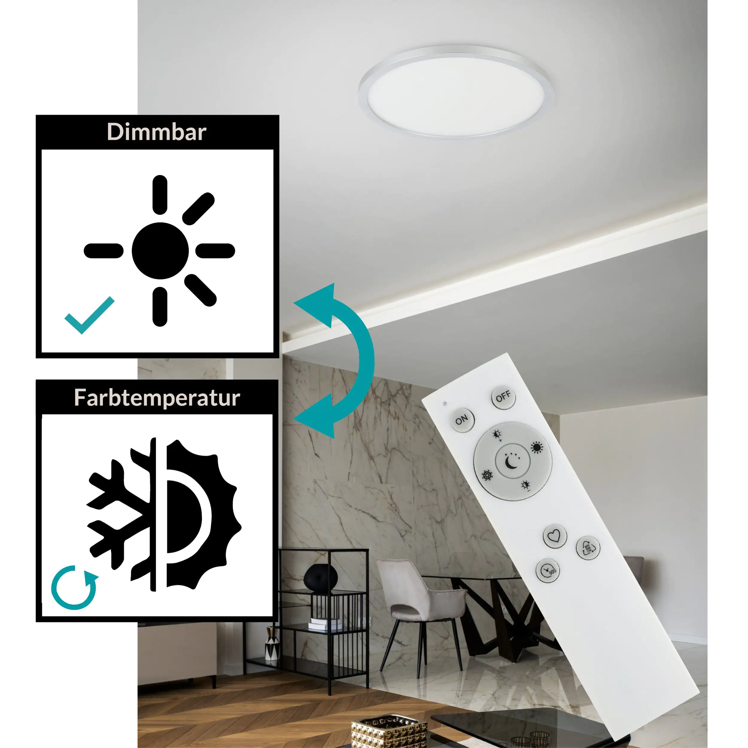 Eglo LED Deckenleuchte Campaspero grau Ø 29,5 cm Eglo LED Deckenleuchte Campaspero grau Ø 29,5 cm