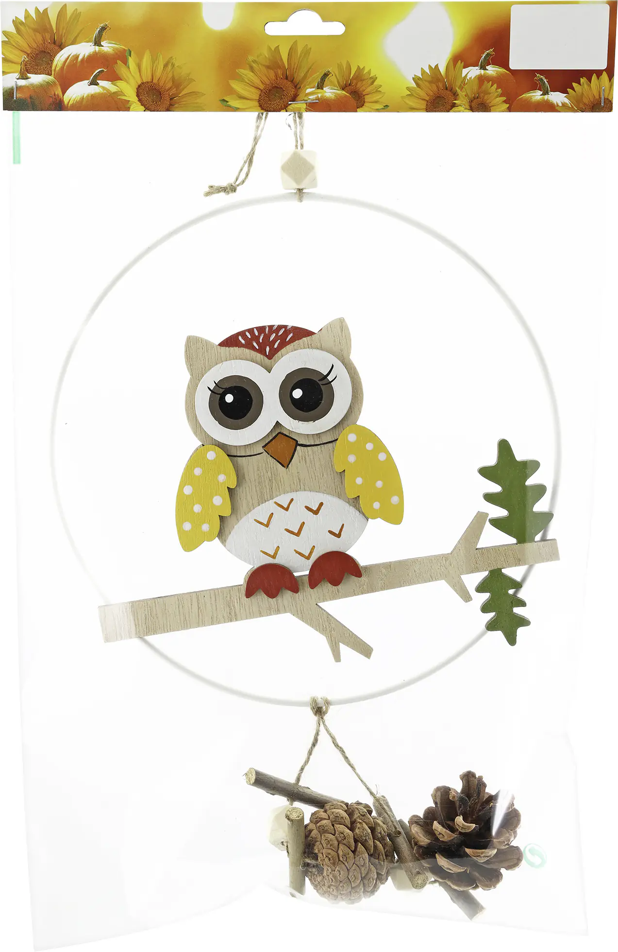 Dekohänger Eule Holz 20 x 40 cm bunt 