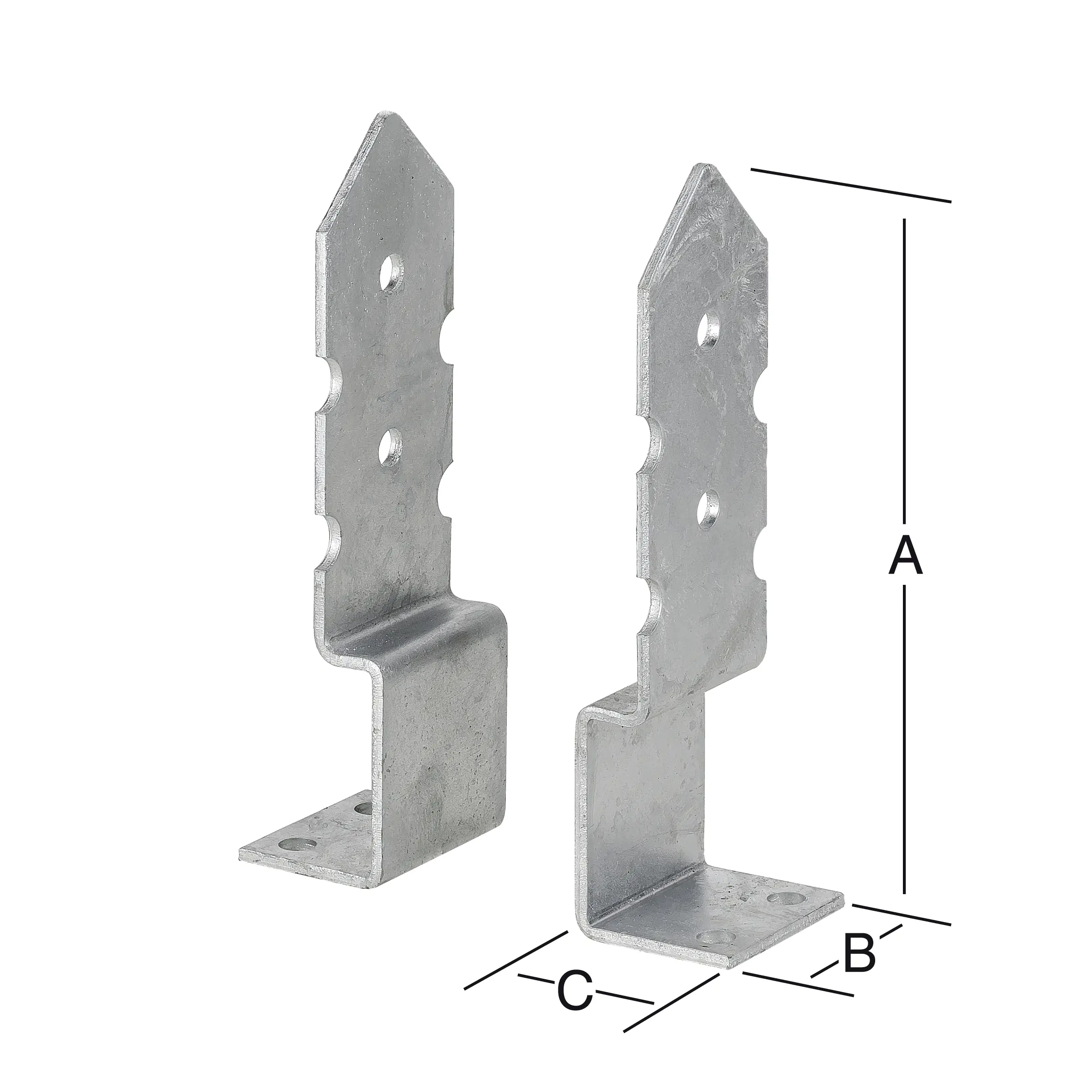 Vormann Universal-Stützenschuh feuerverzinkt 214 x 60 x 50 mm