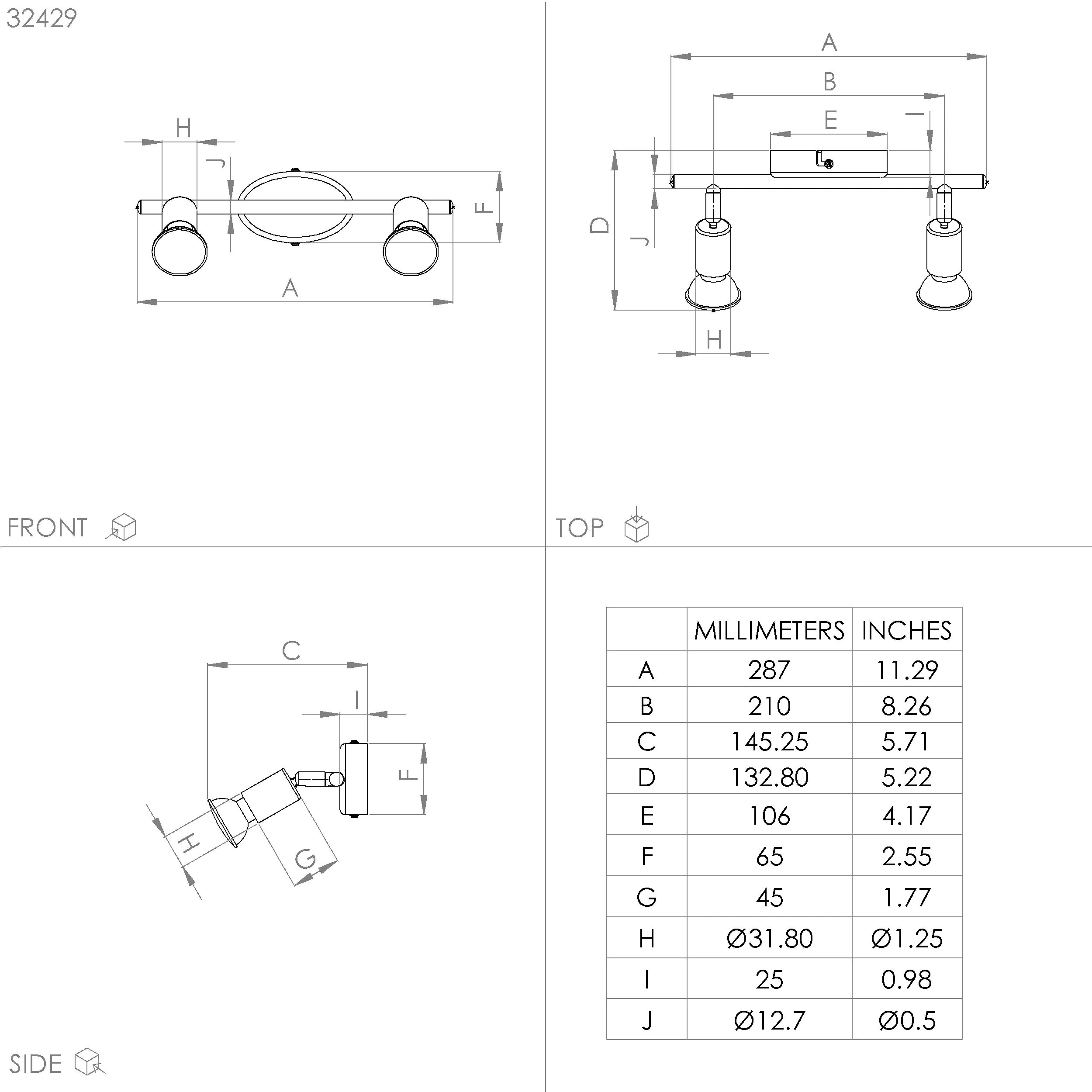 Eglo 2er LED Spot Buzz schwarz 28,5 x 6,5 cm GU10
