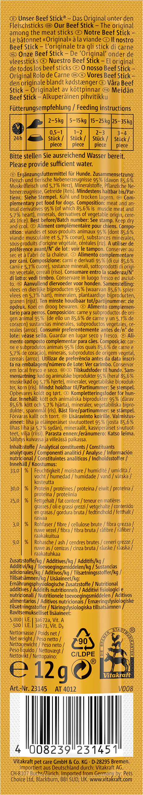 Vitakraft Beef Stick® Herz 1 Stück / 12 g