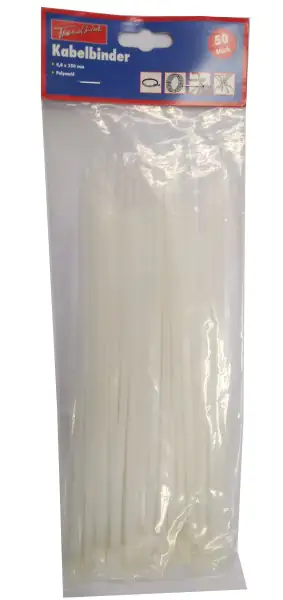 4333692000116 TrendLine Kabelbinder weiß 4,8 x 250 mm, 50 Stück