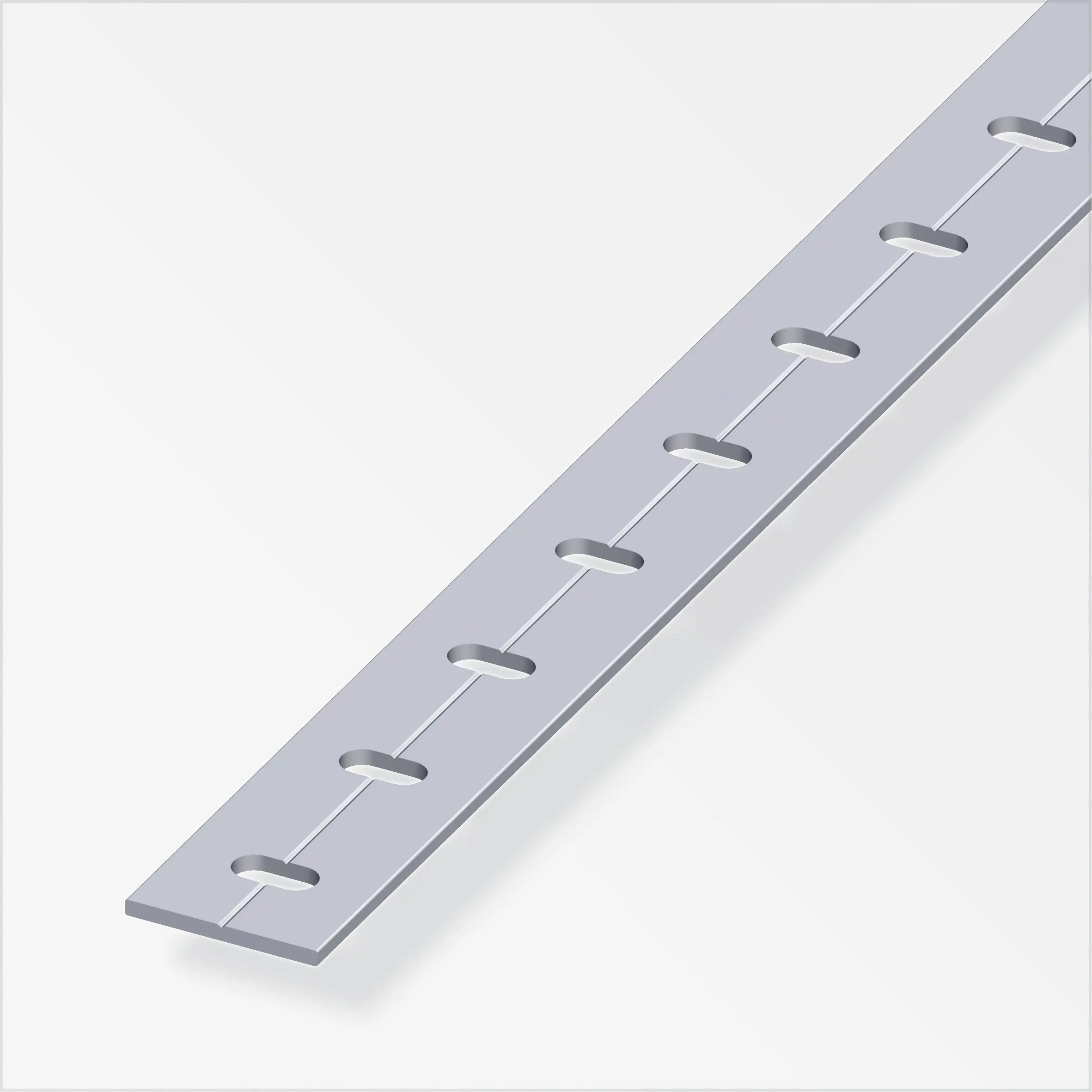 alfer Flachprofil Aluminium roh blank gelocht