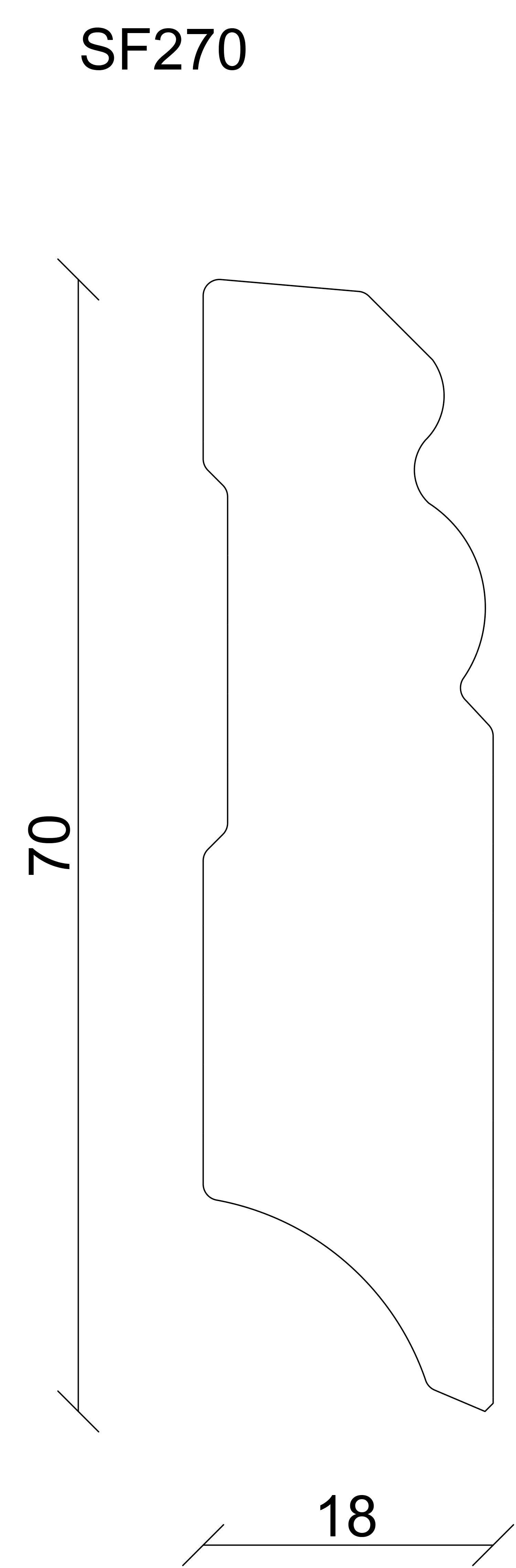 FN Neuhofer Sockelleiste SF270/S0703 240 cm 70 x 18 mm Fichte/Kiefer