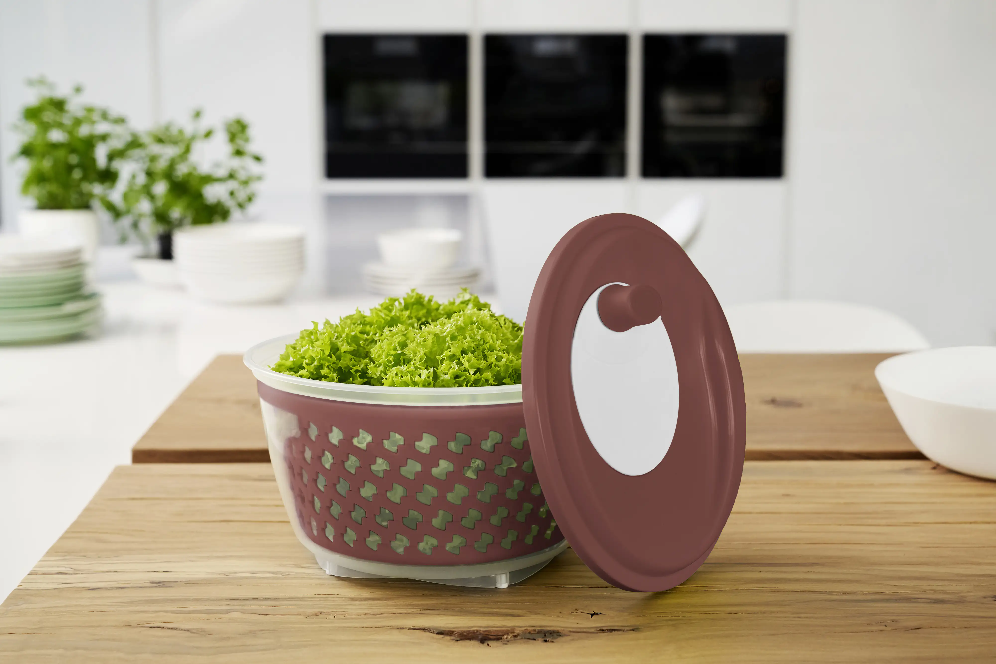 Rotho Salatschleuder FRESH 4,5 l, iron rot