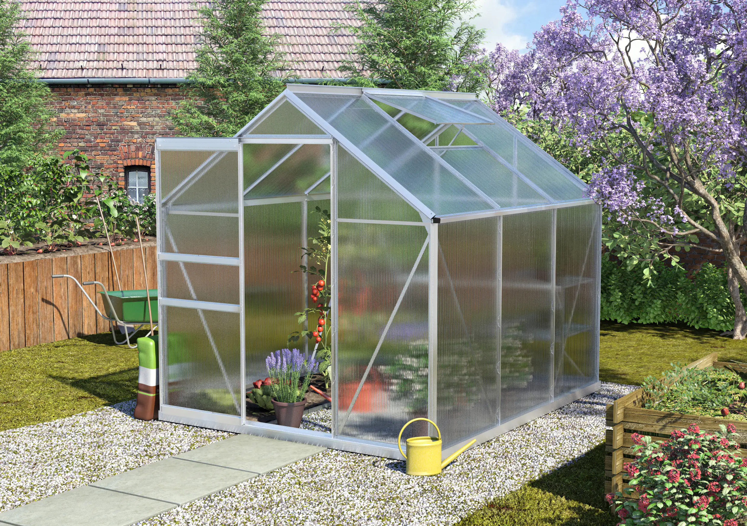 4005717053604_1541058 Vitavia Gewächshaus Calypso 4400 192 x 228 cm 6 mm Hohlkammerplatten