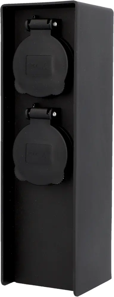 Unitec Gartensäule mit 2 Schutzkontakt-Steckdosen schwarz