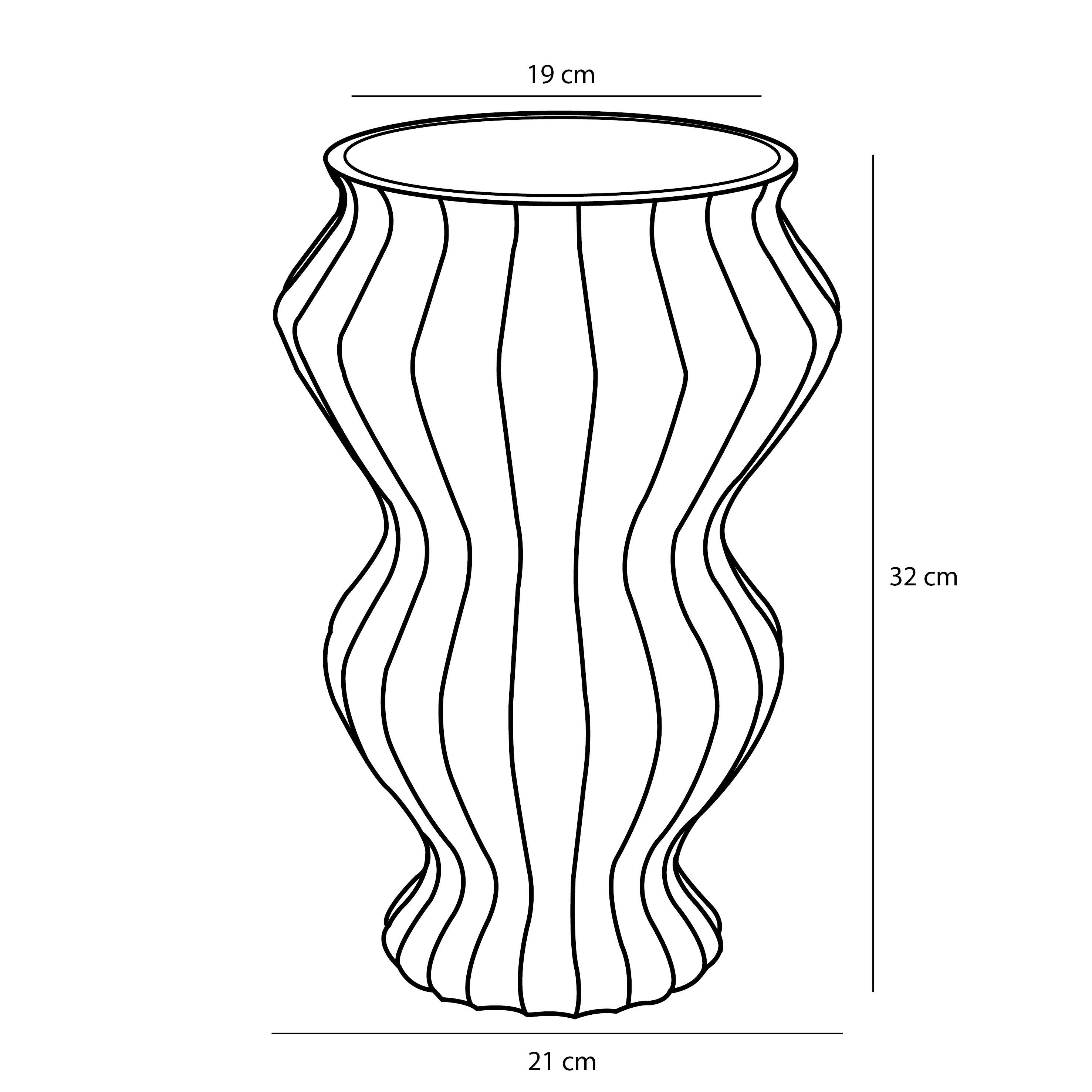 Mica Vase Pippa grün Keramik Ø 21 x 32 cm