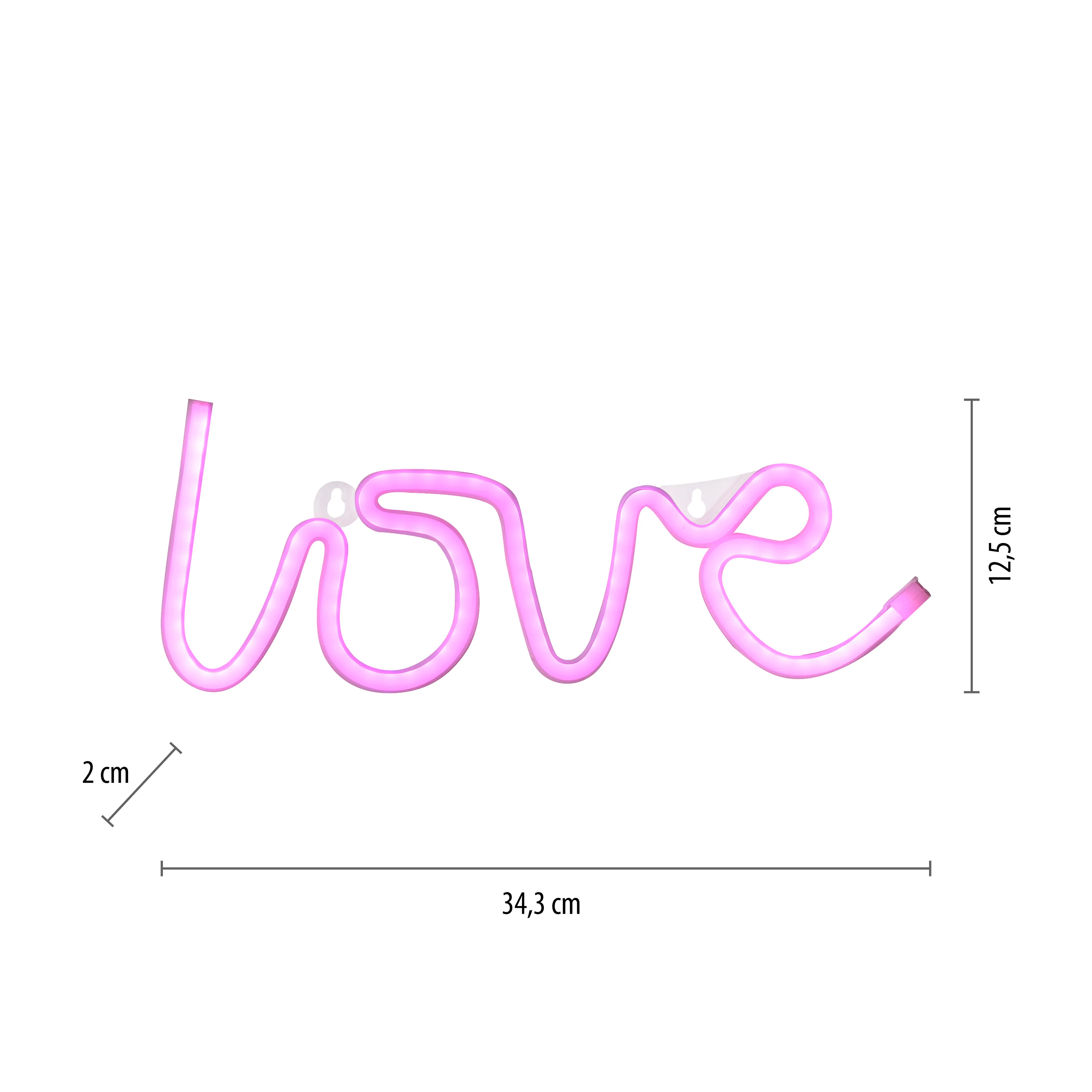 Just light LED Dekoleuchte Love 12,5 x 2 x 34,5 cm Just light LED Dekoleuchte Love 12,5 x 2 x 34,5 cm