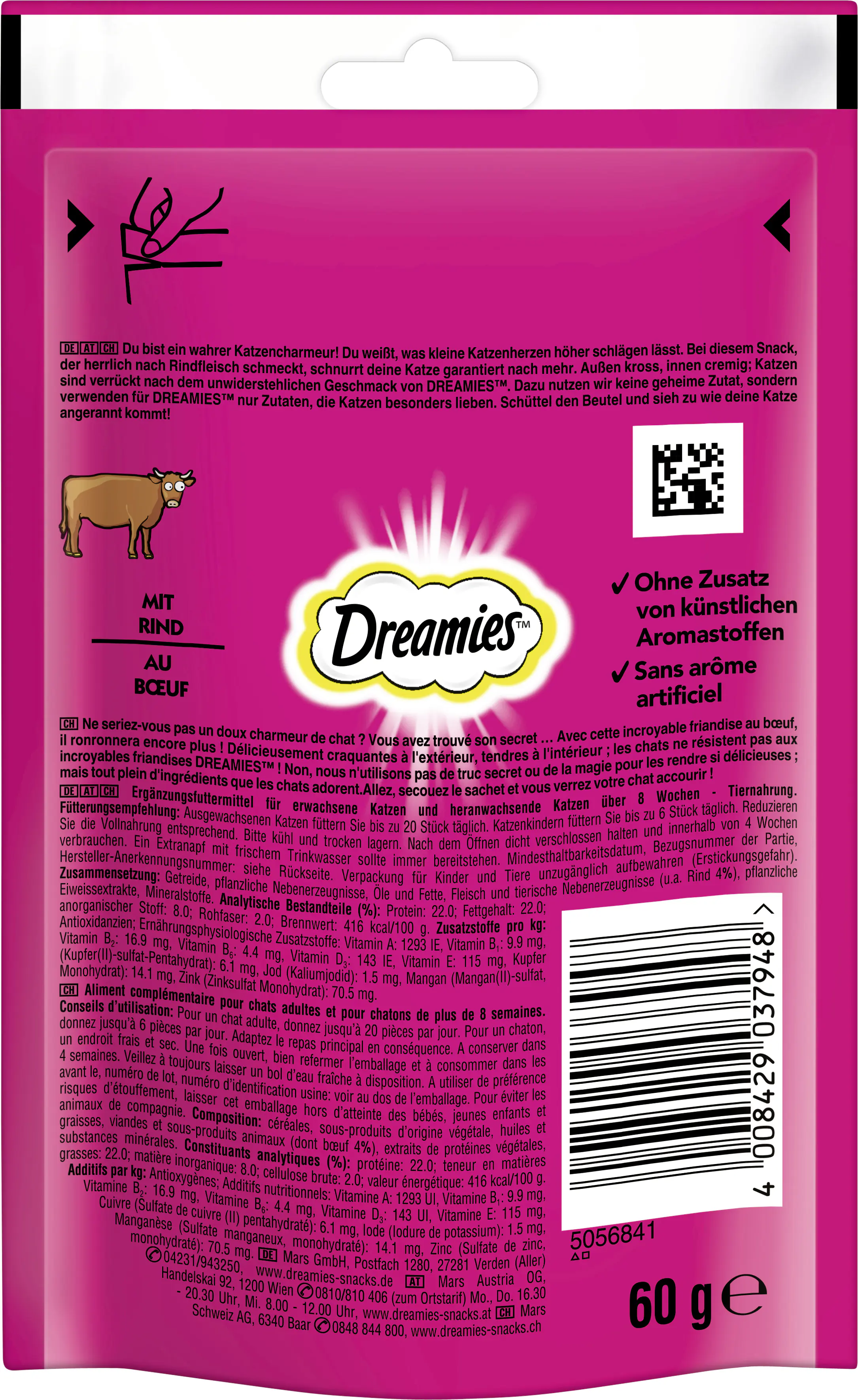 Dreamies Katzensnack Rind 60 g