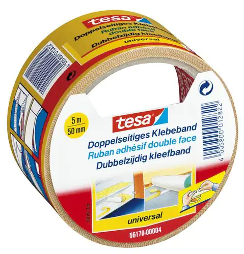tesa doppelseitiges Klebeband Universal tesa doppelseitiges Klebeband Universal 5 m x 50 mm, beige