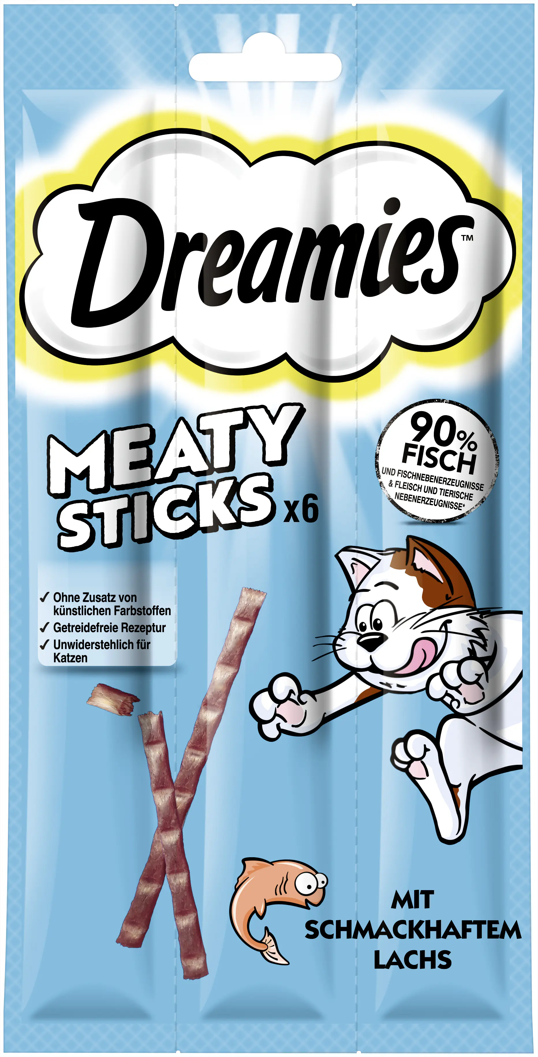 Dreamies Katzen Leckerli Meaty Sticks 6 x 5 g Lachs