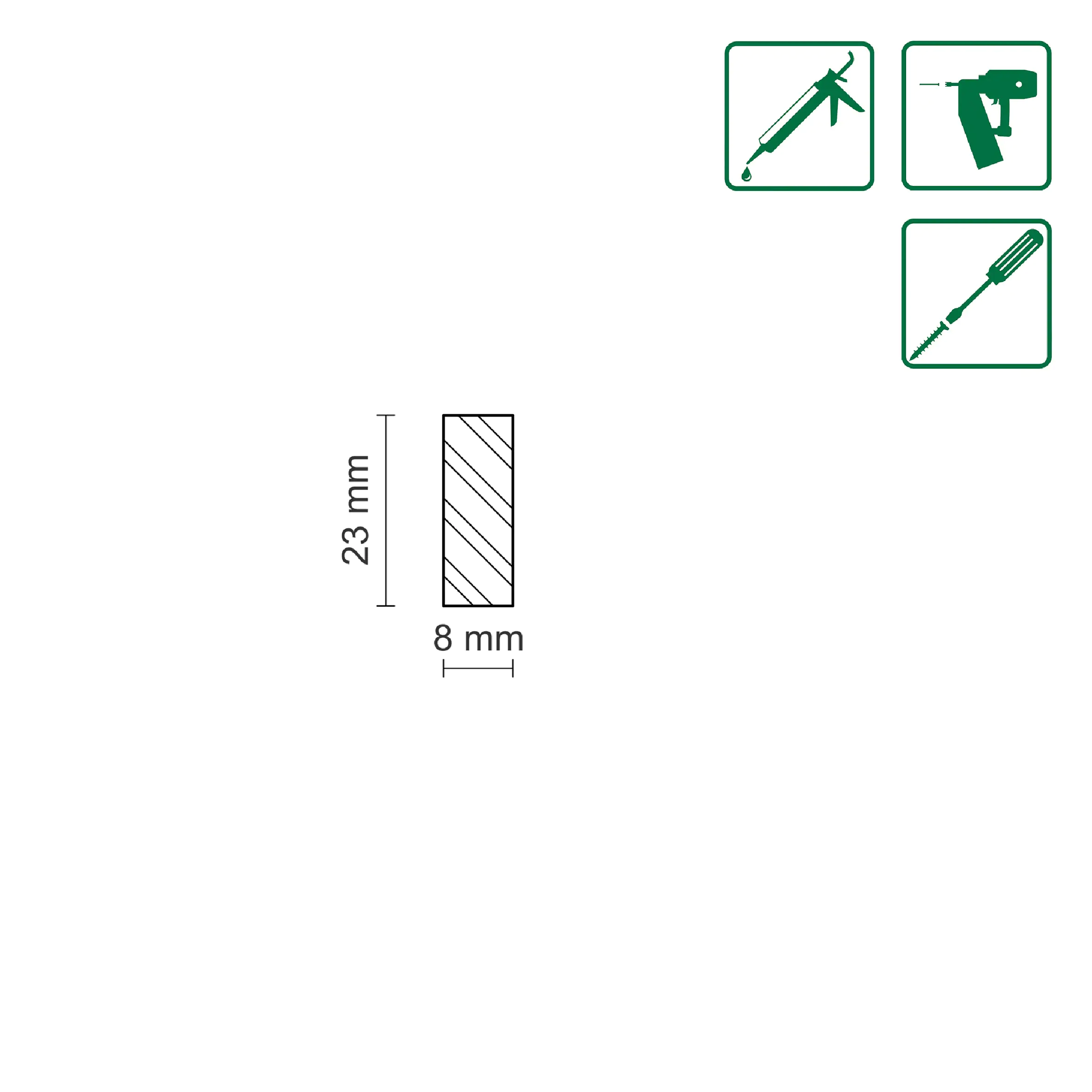 FN Neuhofer Flachleiste 95 cm 23 x 8 mm Buche