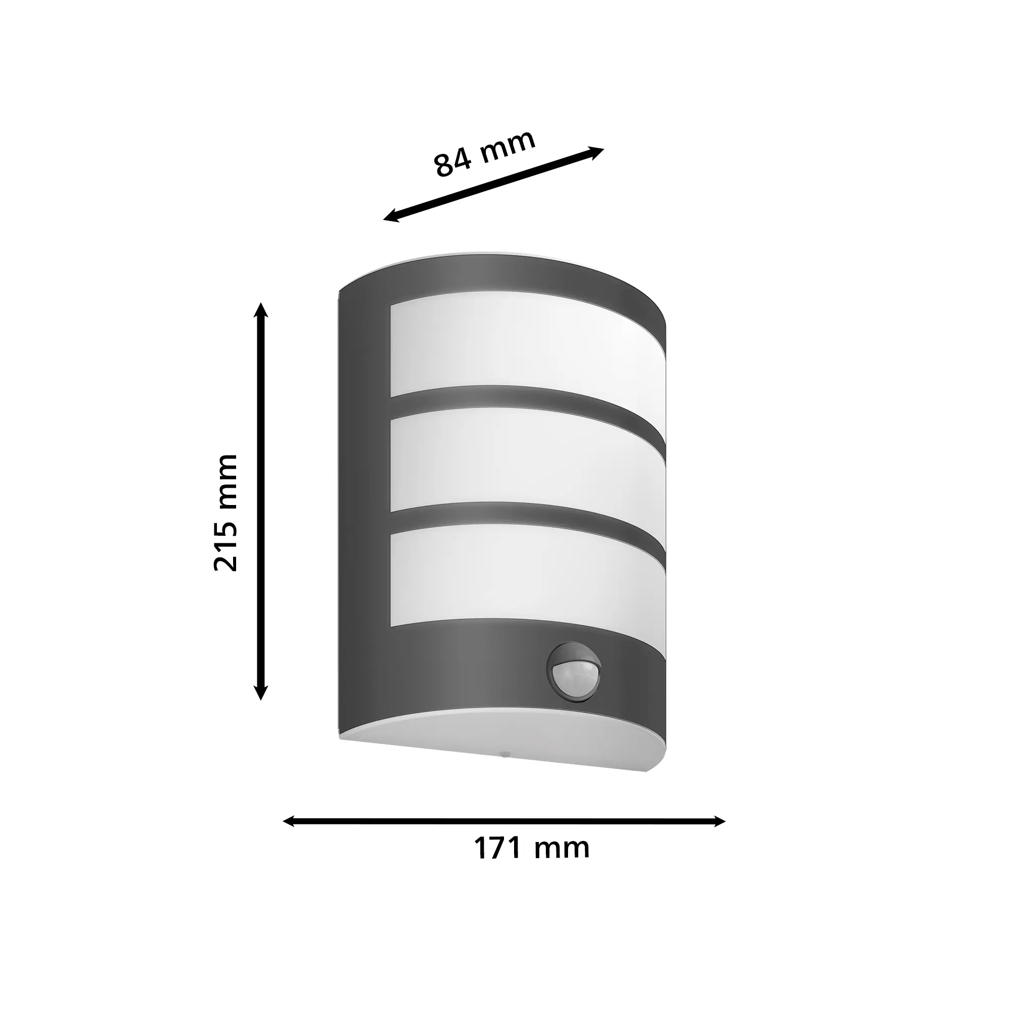 Philips LED Außenwandleuchte Python anthrazit mit Bewegungssensor warmweiß