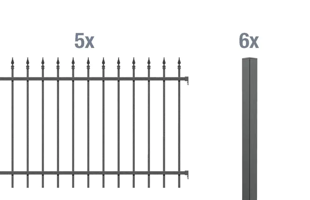 Alberts Komplettset Zaun Chaussee 10 m 100 cm anthrazit zE Alberts Komplettset Zaun Chaussee 10 m 100 cm anthrazit zE