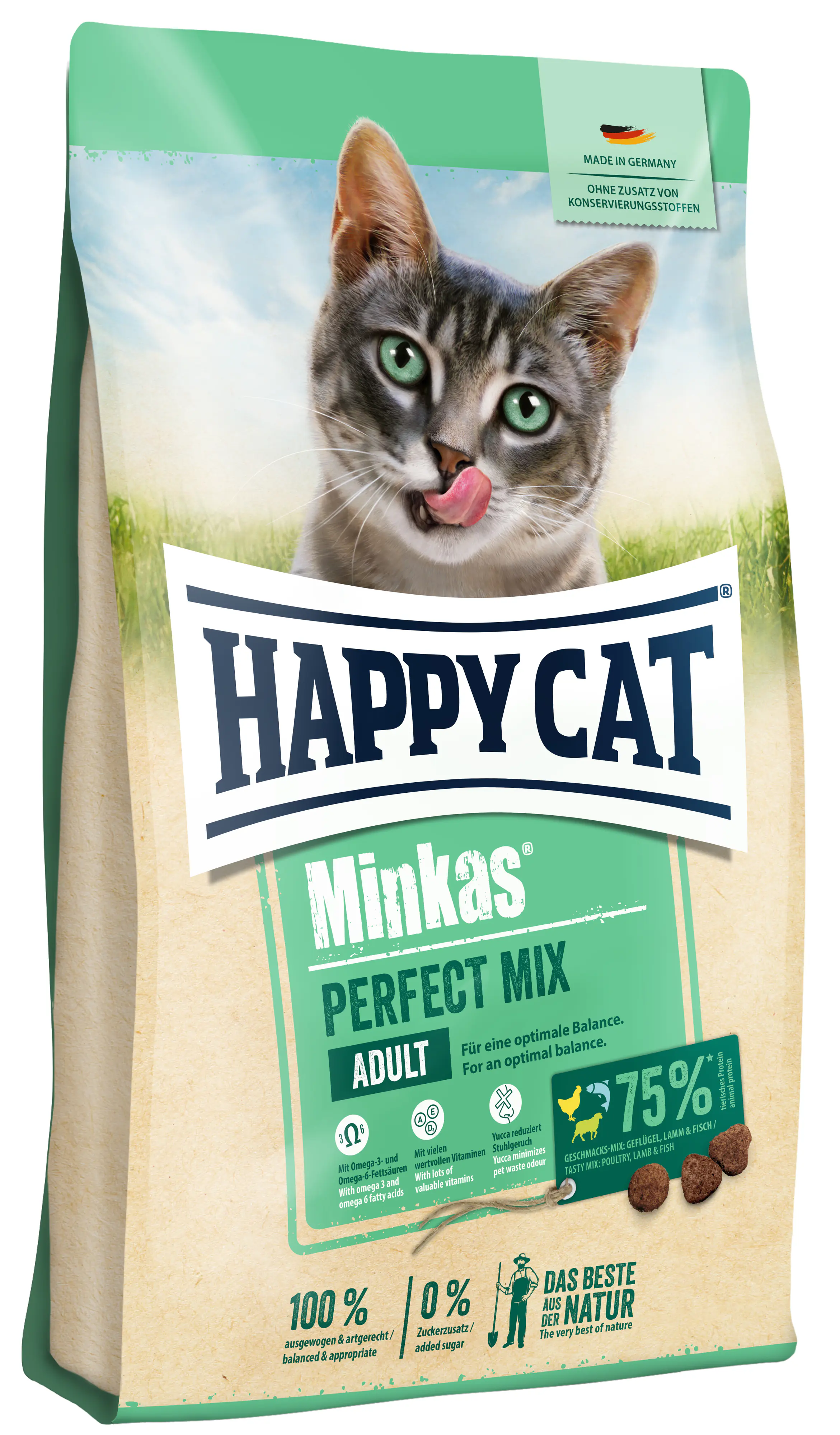 HappyCat Katzenfutter Minkas Perfect Mix Geflügel 1,5 kg