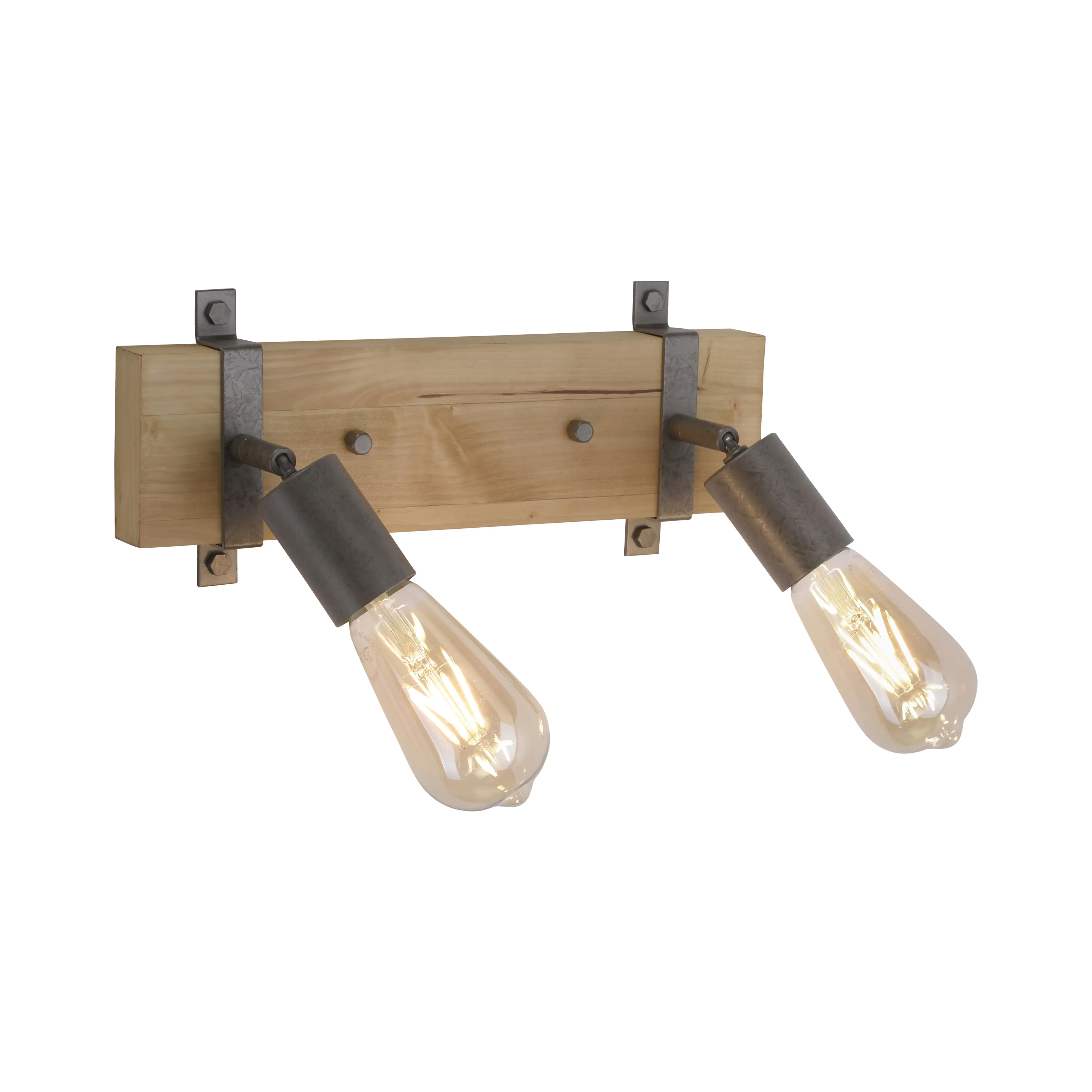 JustLight 2er Spot Slat holz-metall 39 x 15,5 cm E27, max. 40 W
