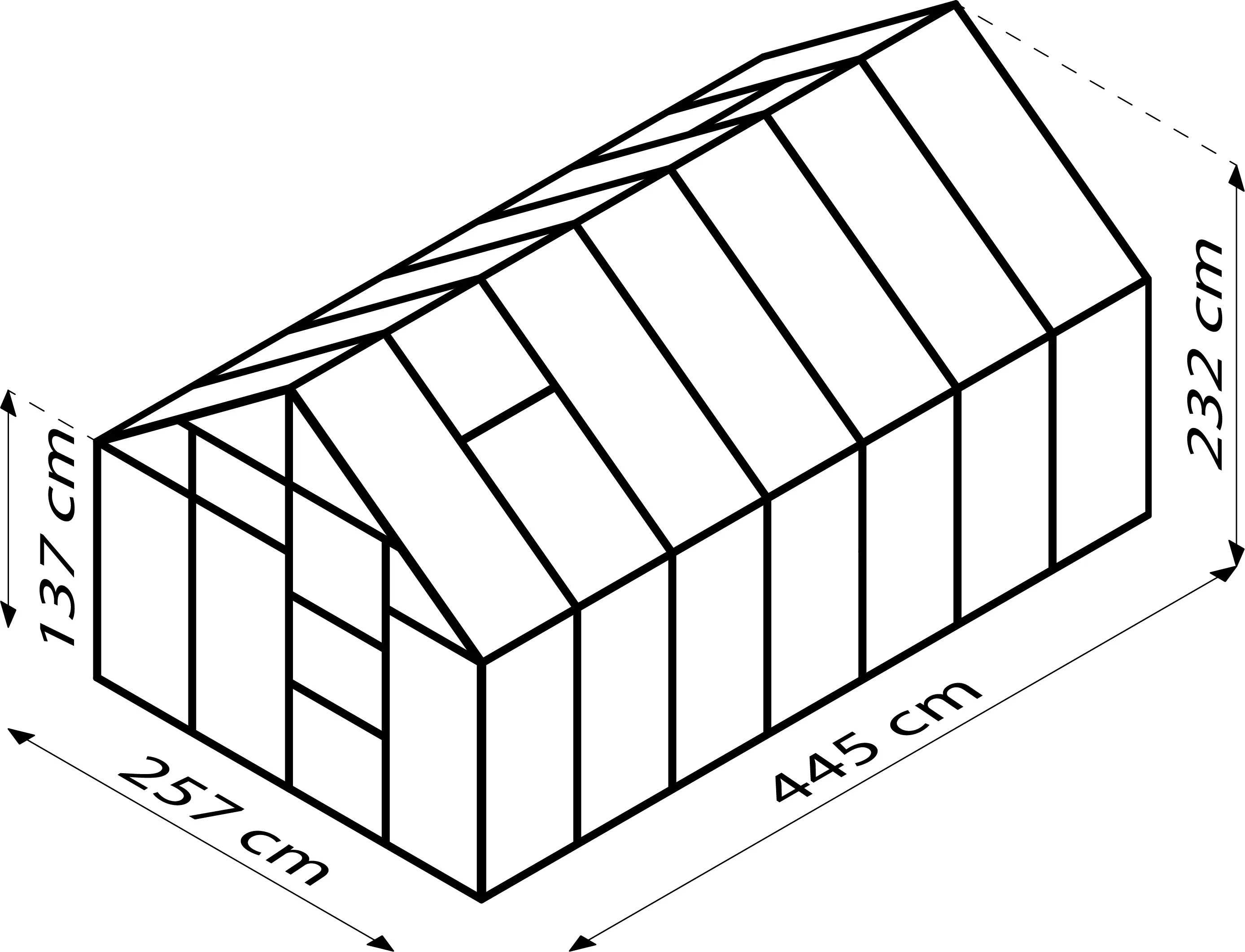 Vitavia Gewächshaus Merkur 11500 254 x 441 cm 6 mm Hohlkammerplatten