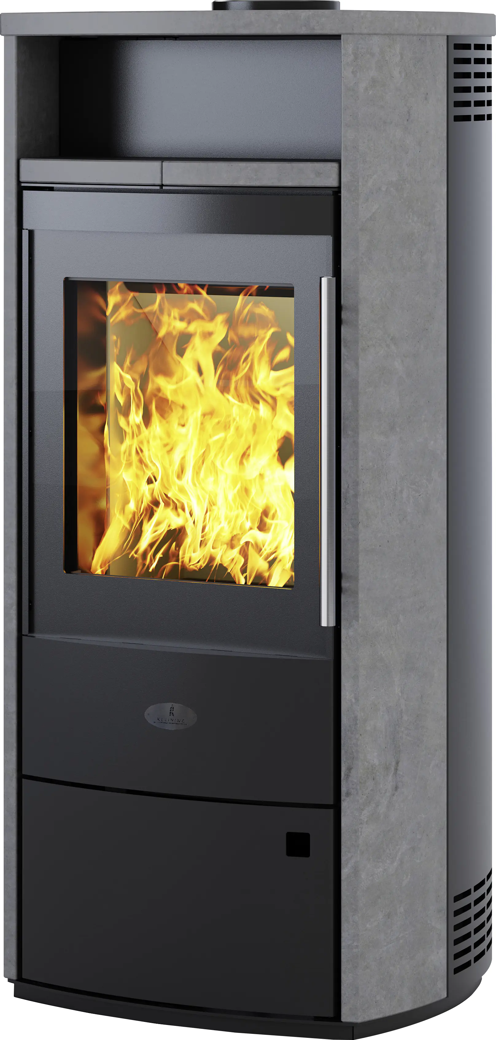 Kleining Kaminofen DUBLIN mit Natursteinverkleidung schwarz 6 kW Kleining Kaminofen DUBLIN mit Natursteinverkleidung schwarz 6 kW
