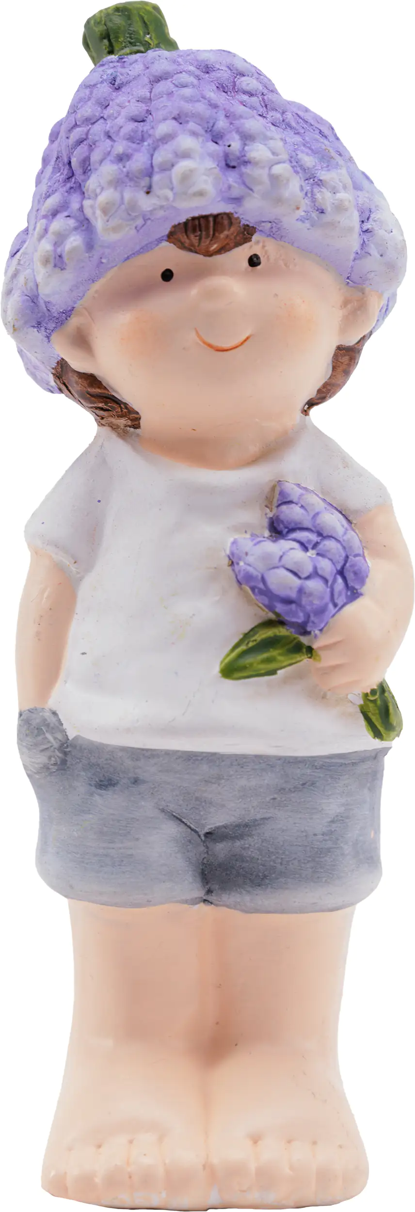 TrendLine Dekofigur Junge Keramik 15 cm weiß lila