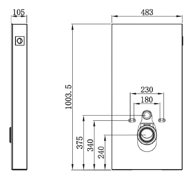 Primaster Vorwandelement Wand WC inkl. Spülkasten 100 x 48,5 cm weiß