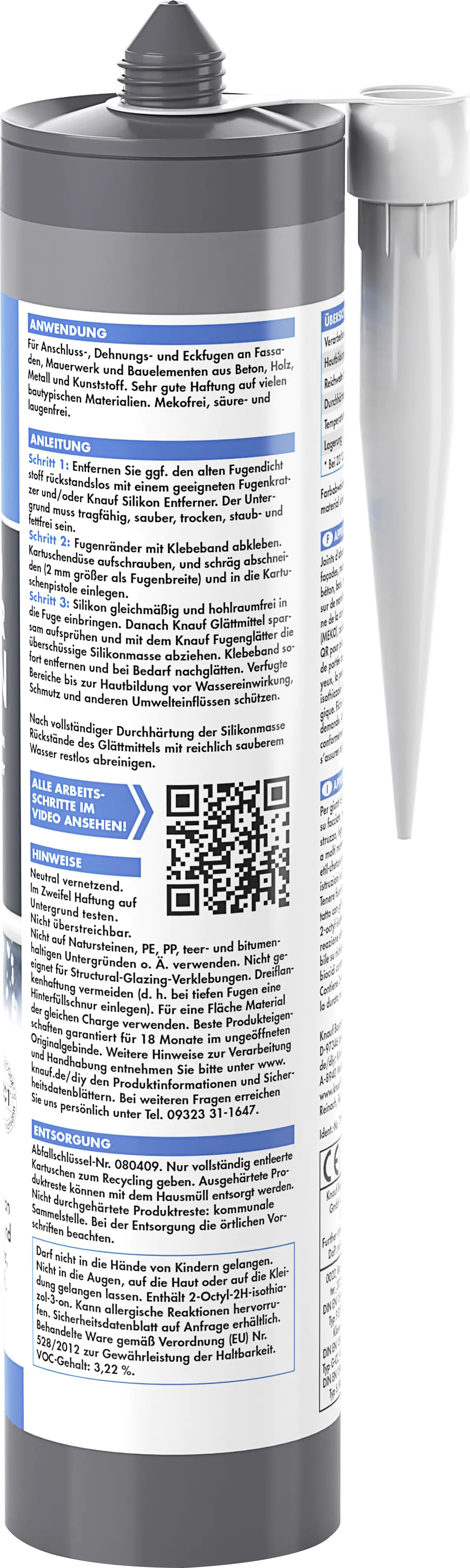 Knauf Bau- & Allwetter Silikon 300 ml grau