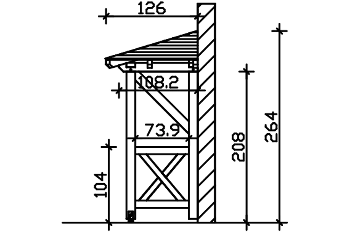 SKAN HOLZ Vordach Wesel Typ 3 188 x 126 cm, lasiert in Weiß