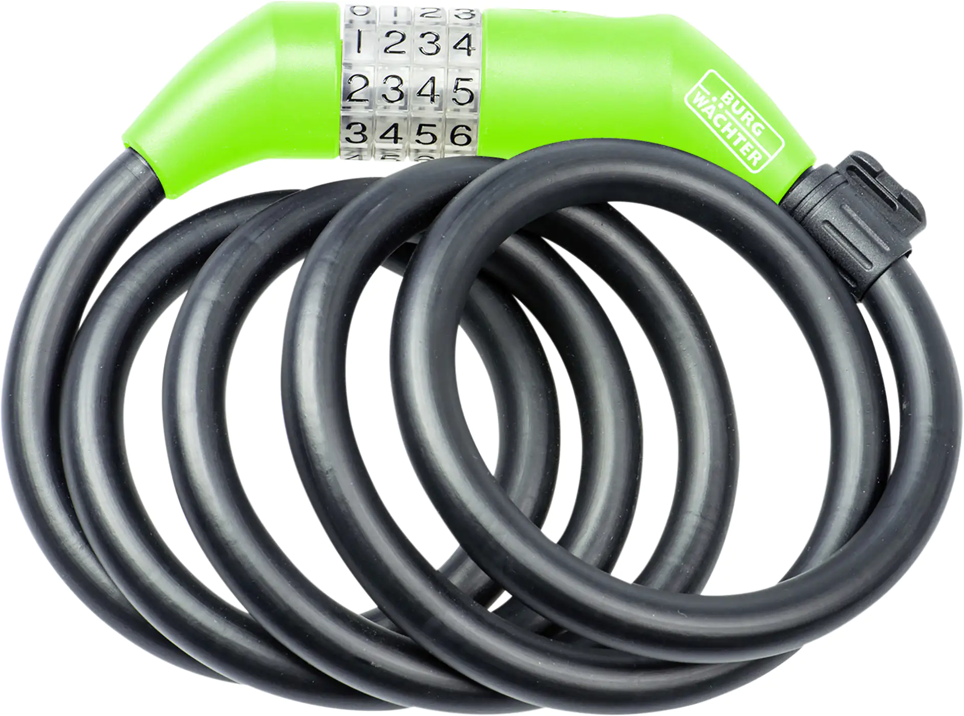 Burg Wächter Sprialkabelseilschloss 1235 180 L 1800mm Ø 15mm schwarz/grün