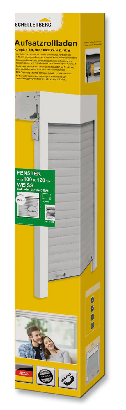 Schellenberg Aufsatzrollladen SB weiß/grau 100 x 120 cm