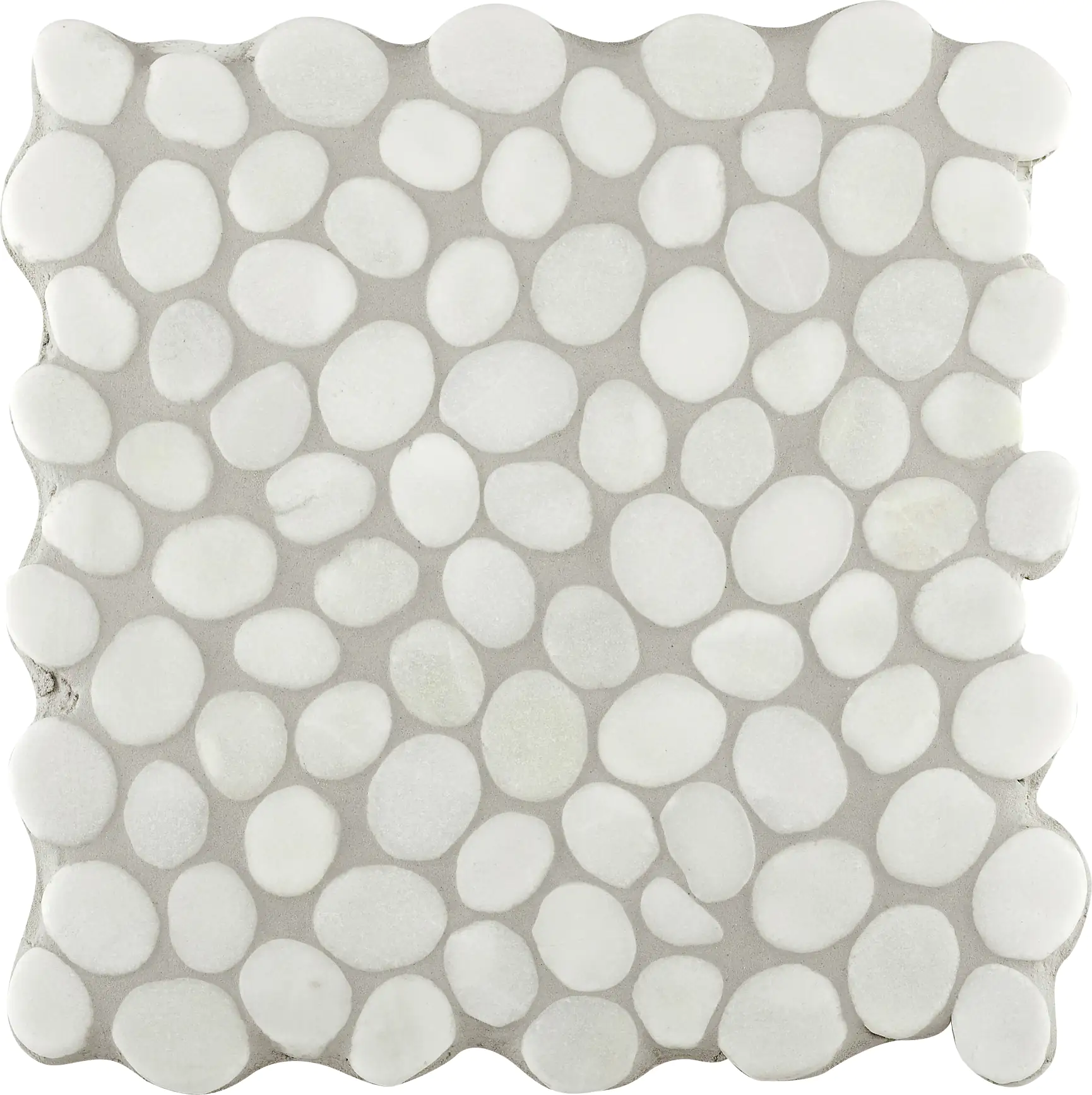 Mosaikfliese Marmor Kiesel 30 x 30 cm weiß