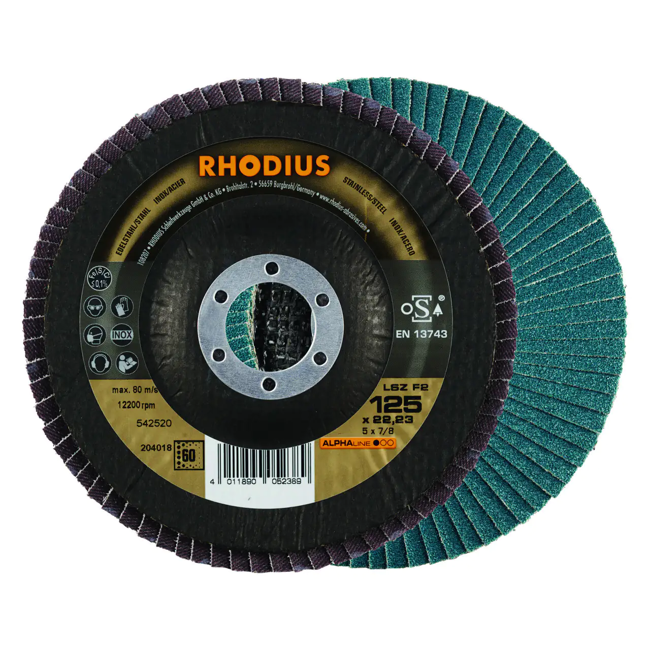 Rhodius Schleifscheibe LSZ F2 K60 Stahl Ø 125 mm Bohrung 22,23 mm 5 Stück Rhodius Schleifscheibe LSZ F2 K60 Stahl Ø 125 mm Bohrung 22,23 mm 5 Stück
