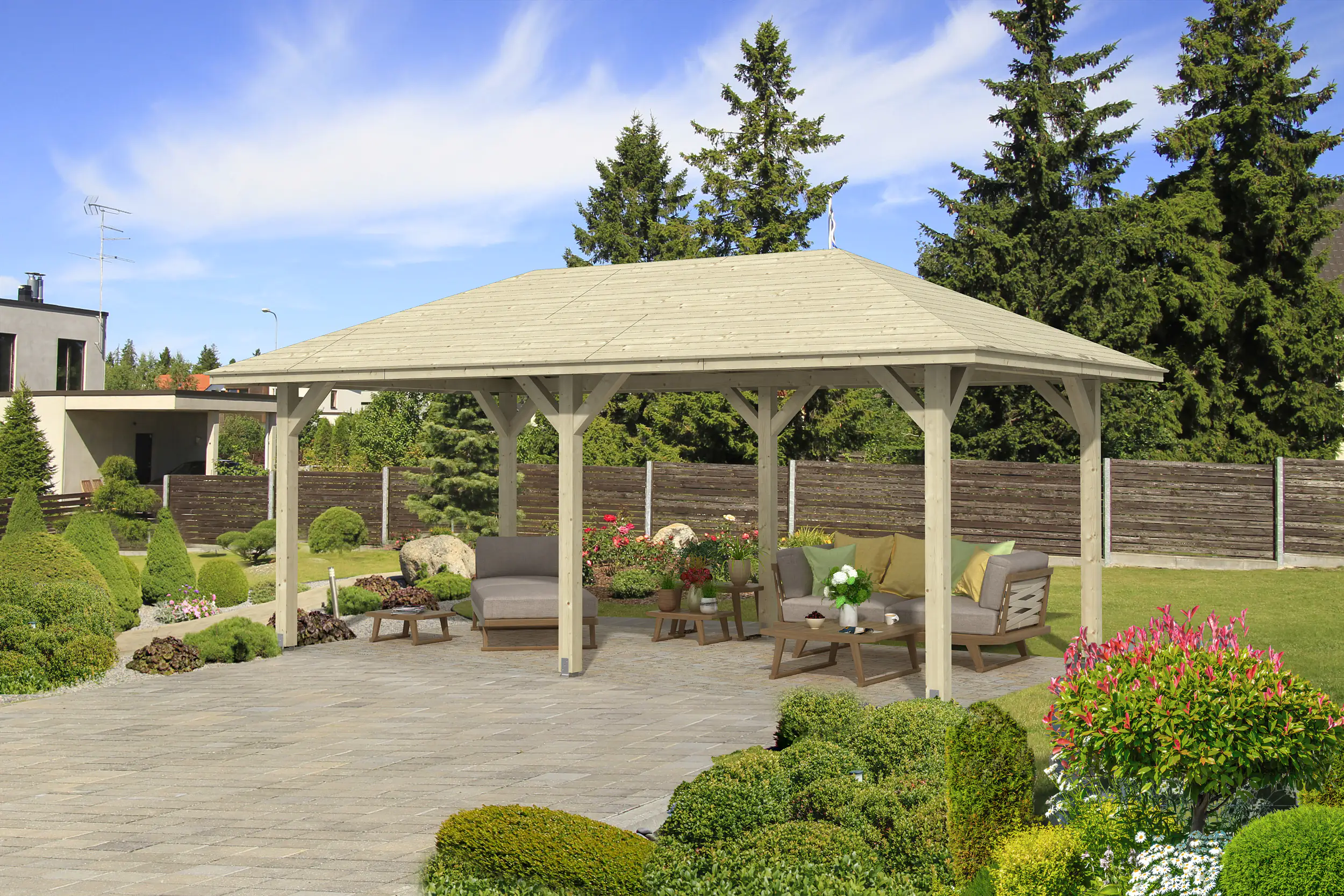 SKAN HOLZ Pavillon Orleans 1 Leimholz, natur