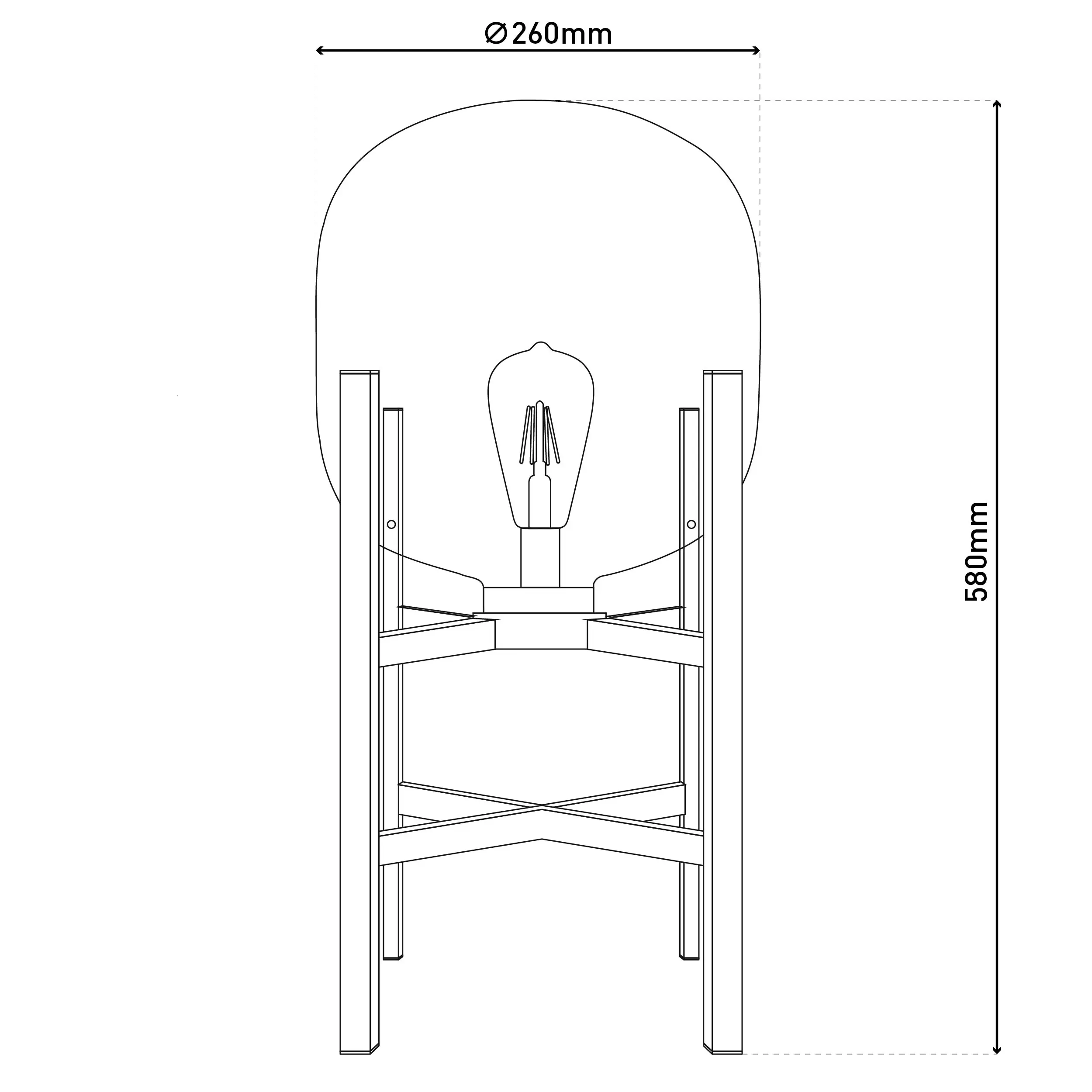 Näve Akku-Außenleuchte Lora 58 cm schwarz/transparent warmweiß